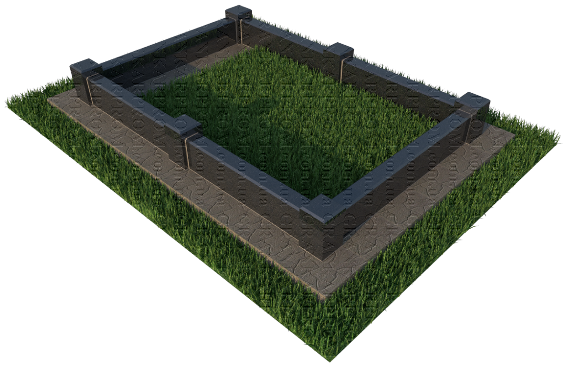 Гранітний цоколь на одинарне місце 51-1AM