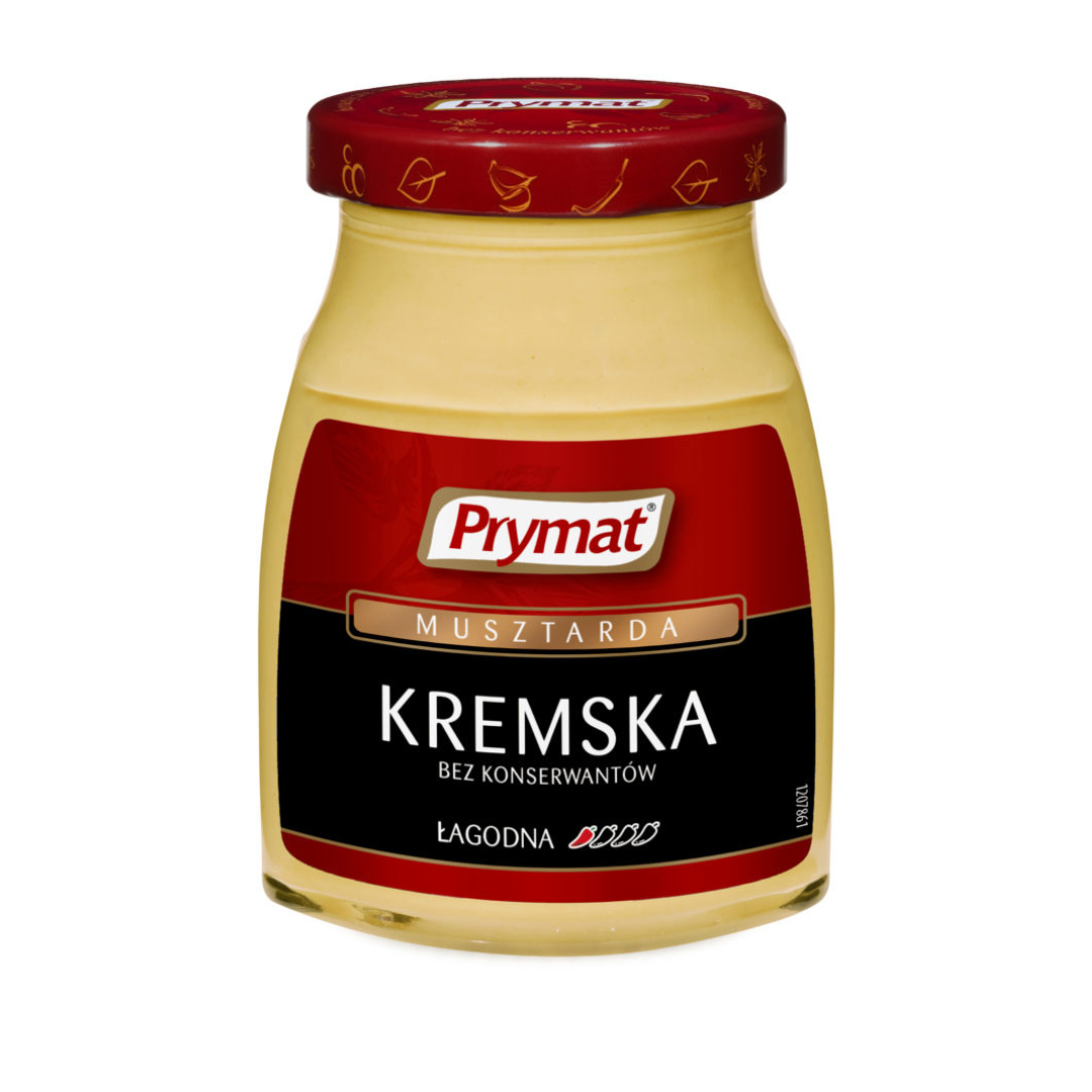 🇵🇱 "Prymat" KREMSKA mostaza delicada, 185 g.