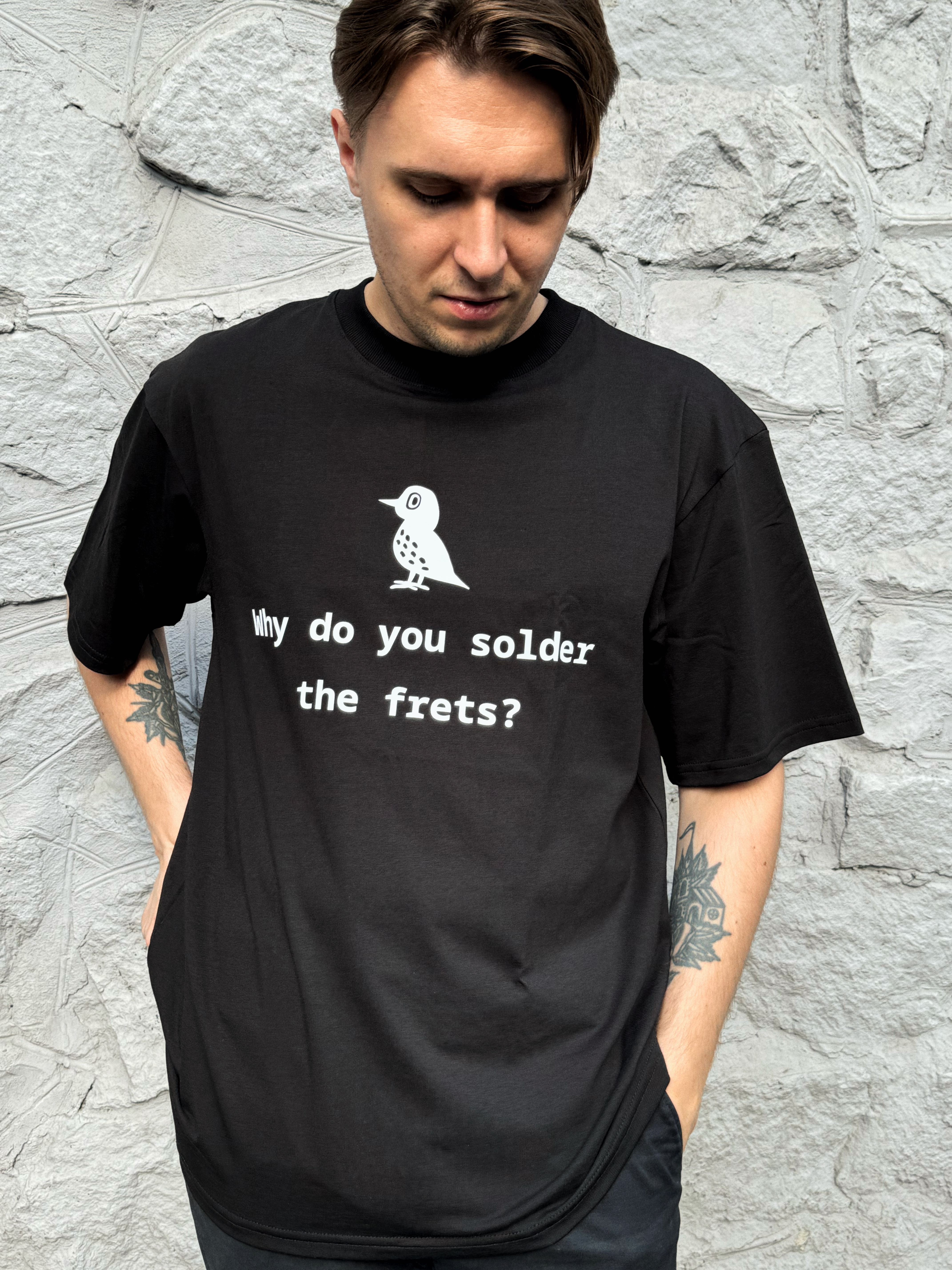 T-shirt - Why do you solder the frets?