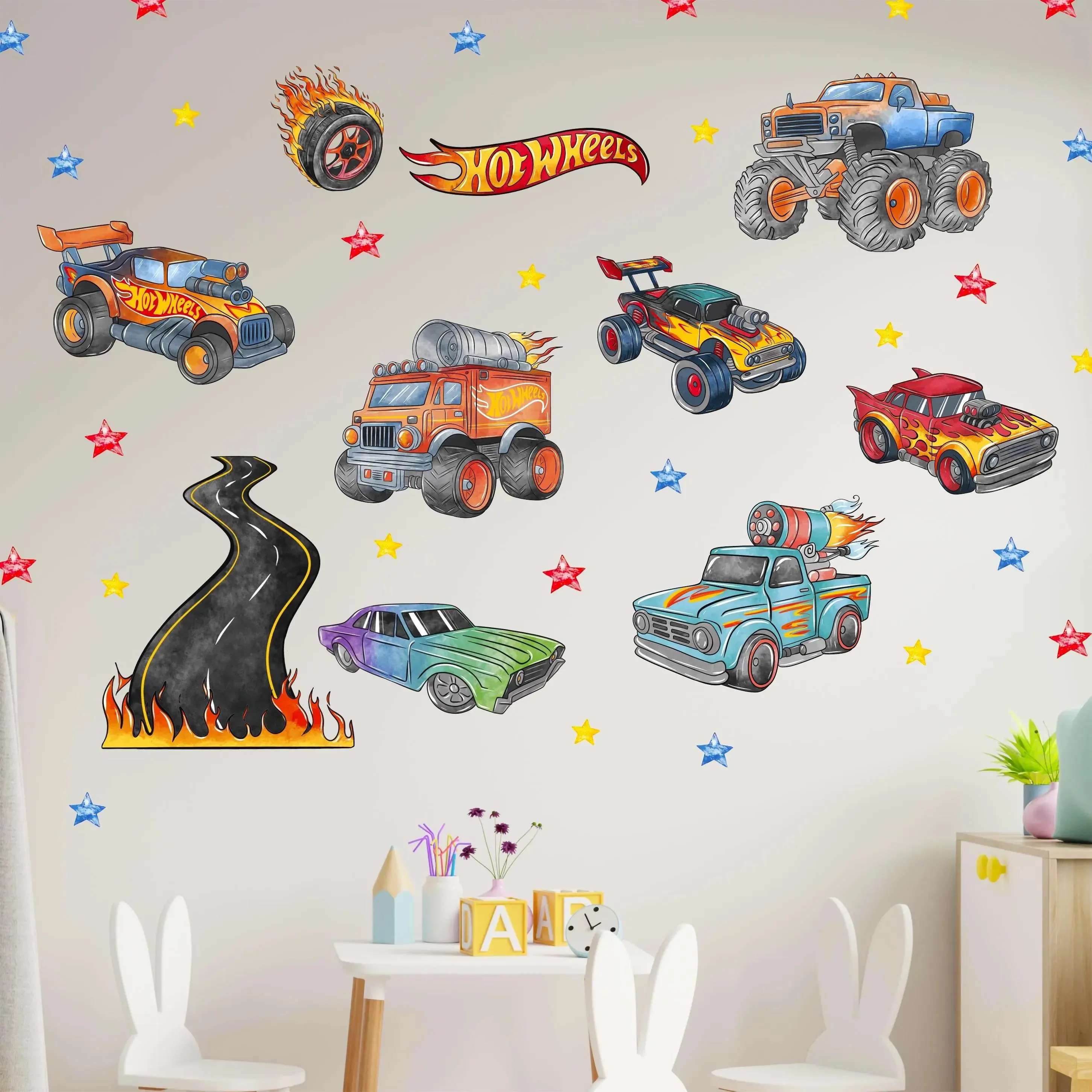 Наліпки "Машини Hot Wheels 3.9"