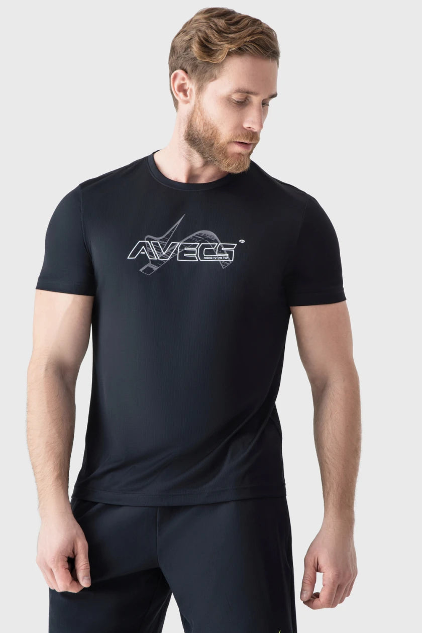Футболка AVECS чорна з технологією Soft Touch