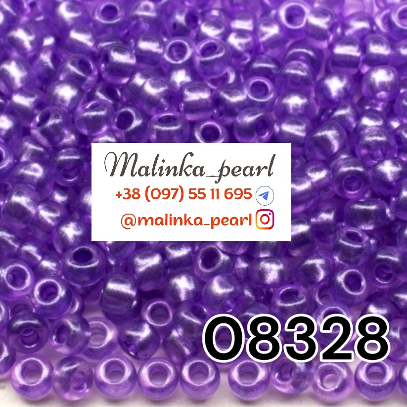 Бісер фіолетовий, кристальний, перламутровий