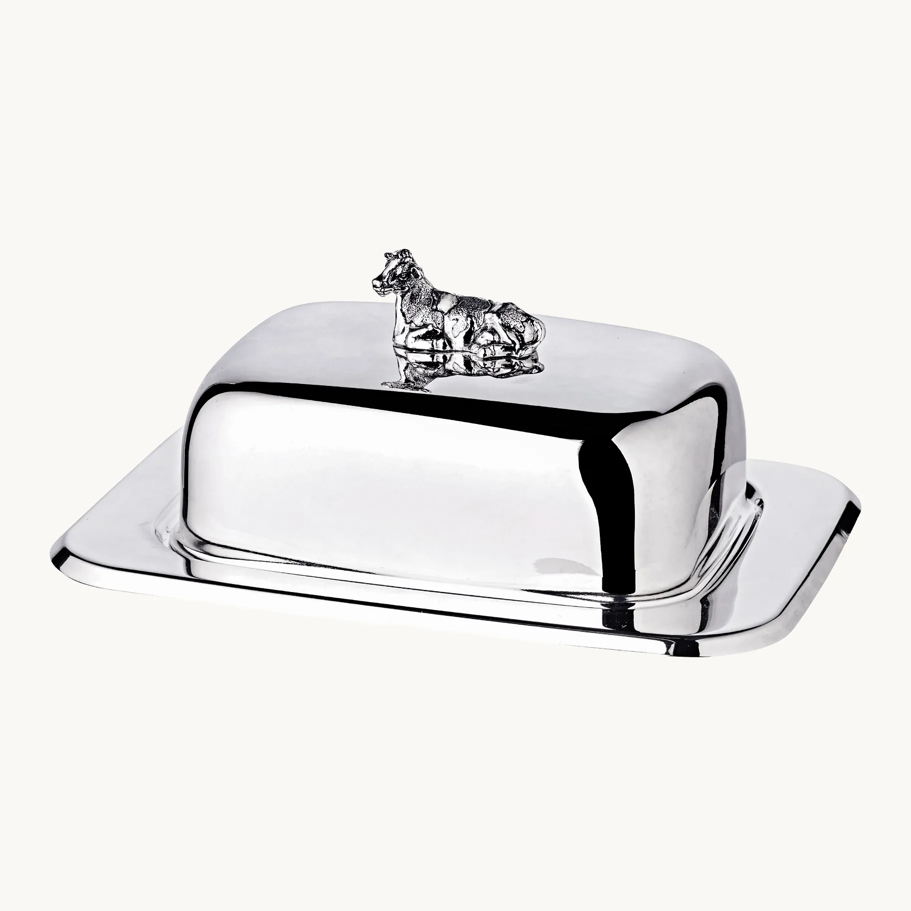 Маслянка Edzard у формі корови для 250 г масла, 18×13 см, зі скляною вставкою та ножем
