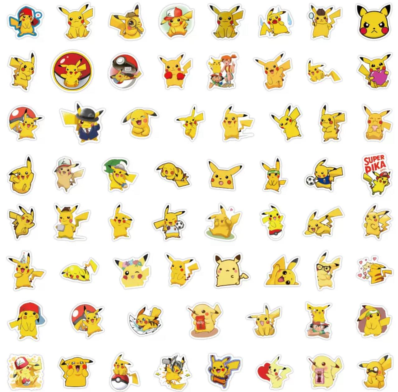Набір вінілових наліпок, стікерів, наклейок Пікачу, Pokemon, 50 шт.