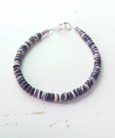 All Wampum Bracelet with 6mm Barrel Beads