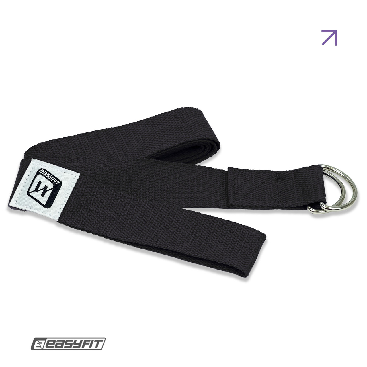 Ремень для йоги EasyFit с петлей (чорний)