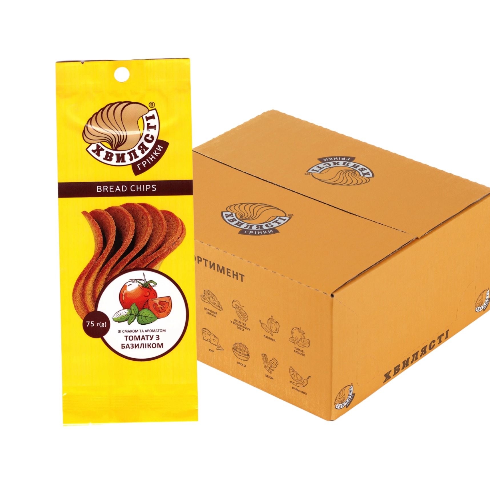 Грінки «Томат-базилік» Хвилясті