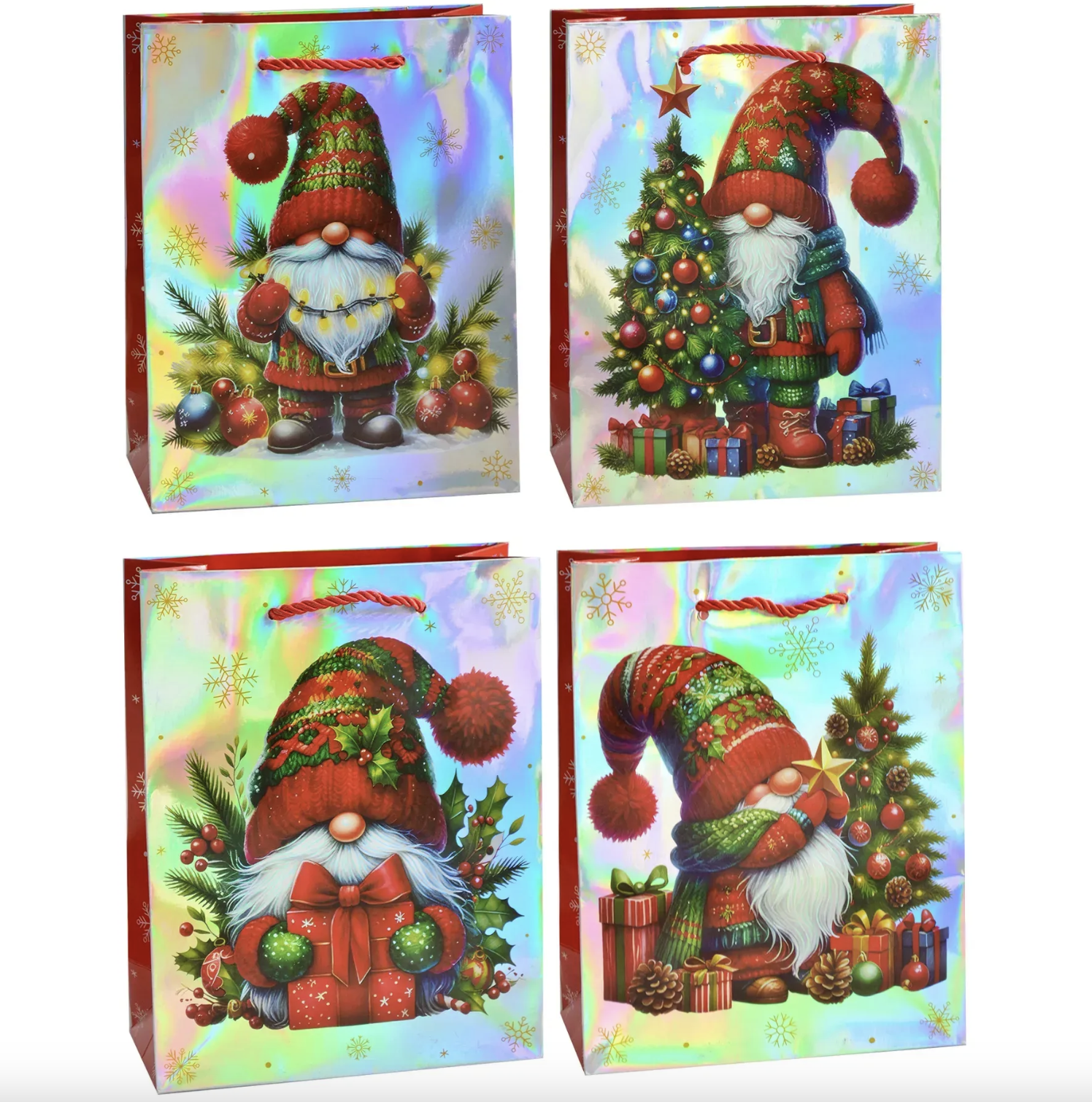Набір новорічних пакетів 5 шт, 25×32×11 см