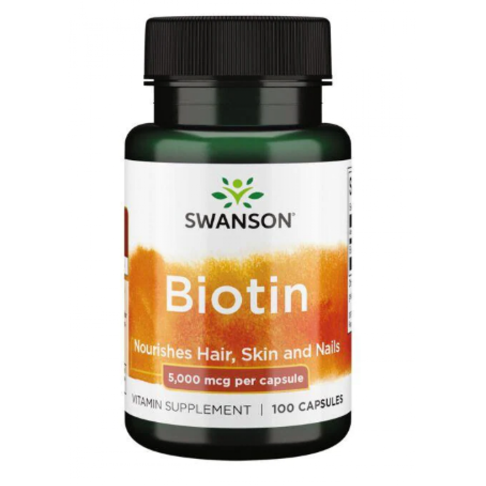 Біотин, Biotin 5000mcg - 100 caps