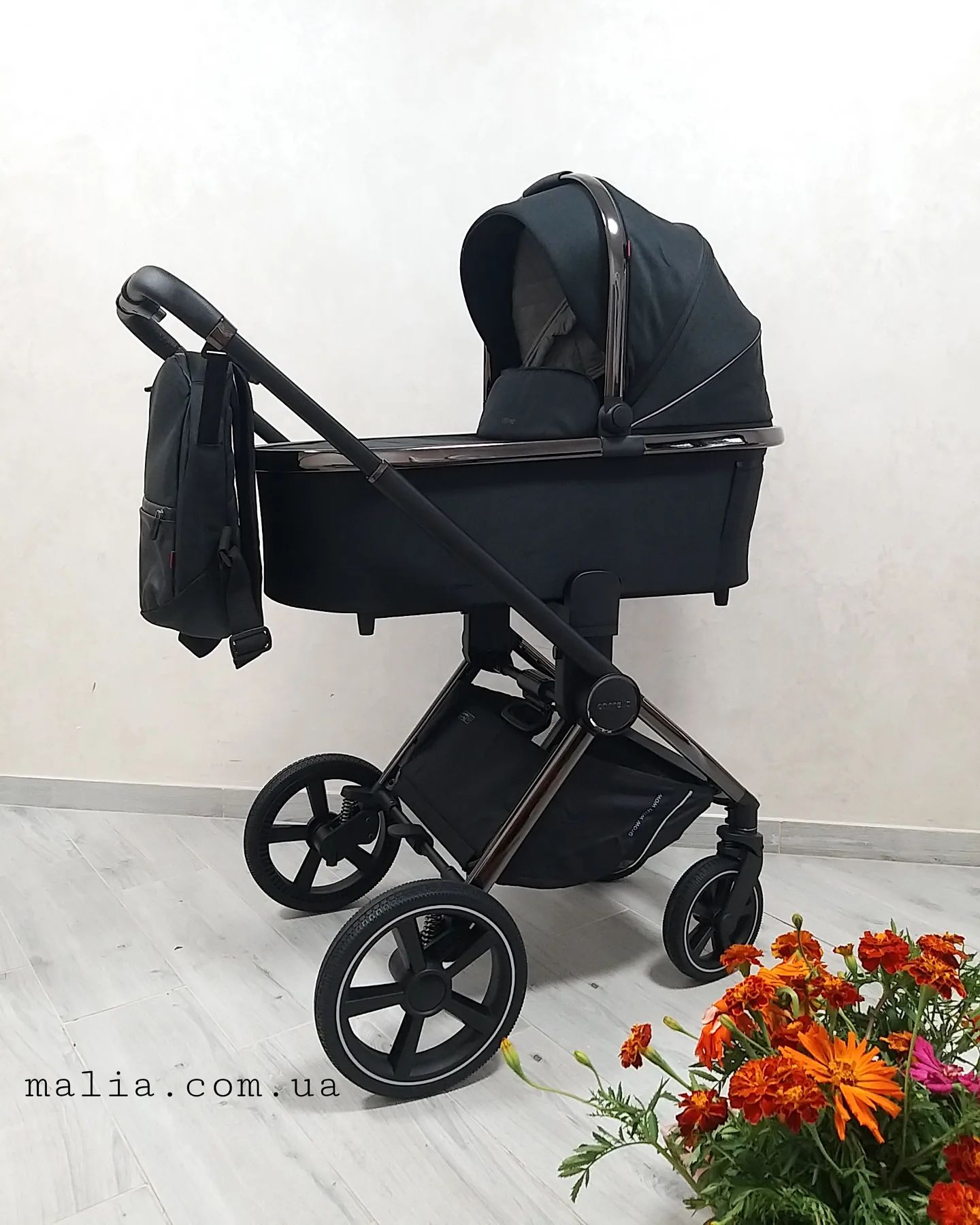 Коляска універсальна CARRELLO Ultimo NF 2 в 1 Sable Black CRL-6511 NF