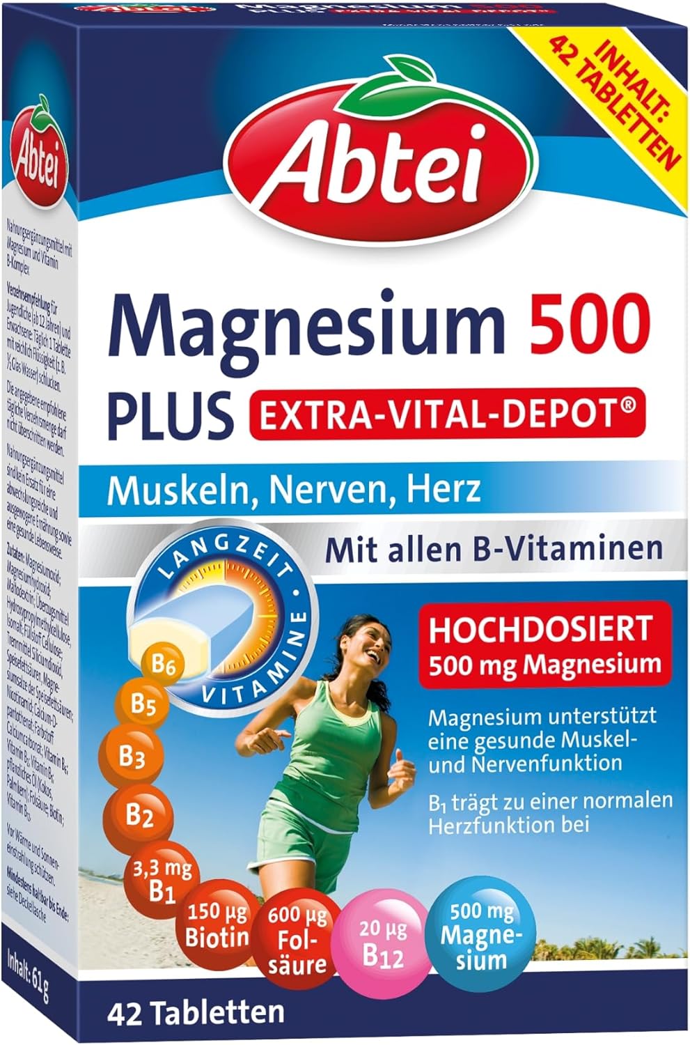 Abtei Magnesium 500 Plus Extra Vital Depot Магній 500 мг - 42 Таблетки