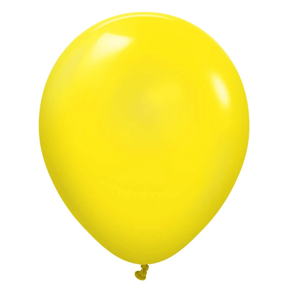 Yellow latex helium balloon