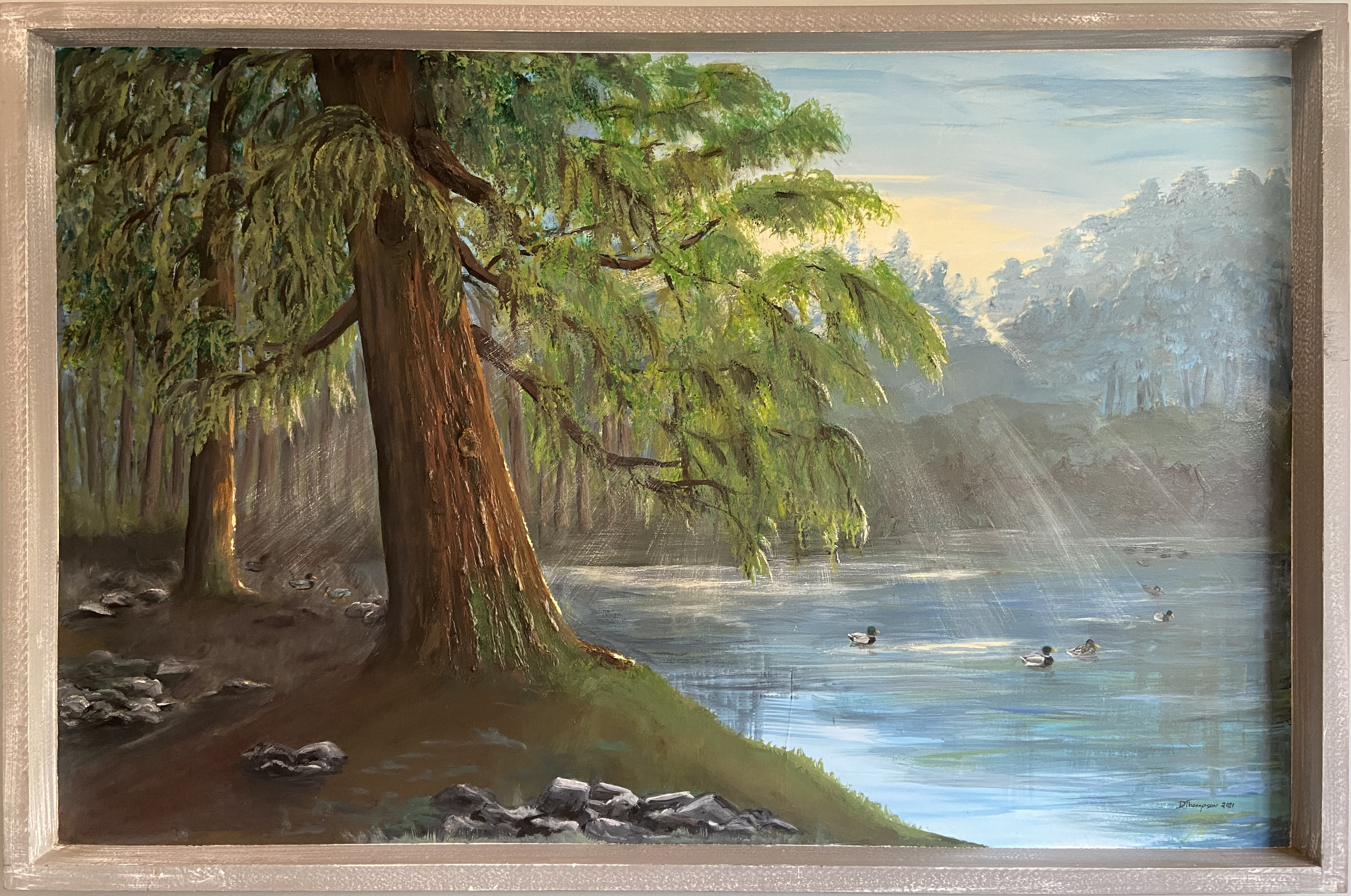 Duck Pond at Beacon Hill Park - Original Acrylic Painting