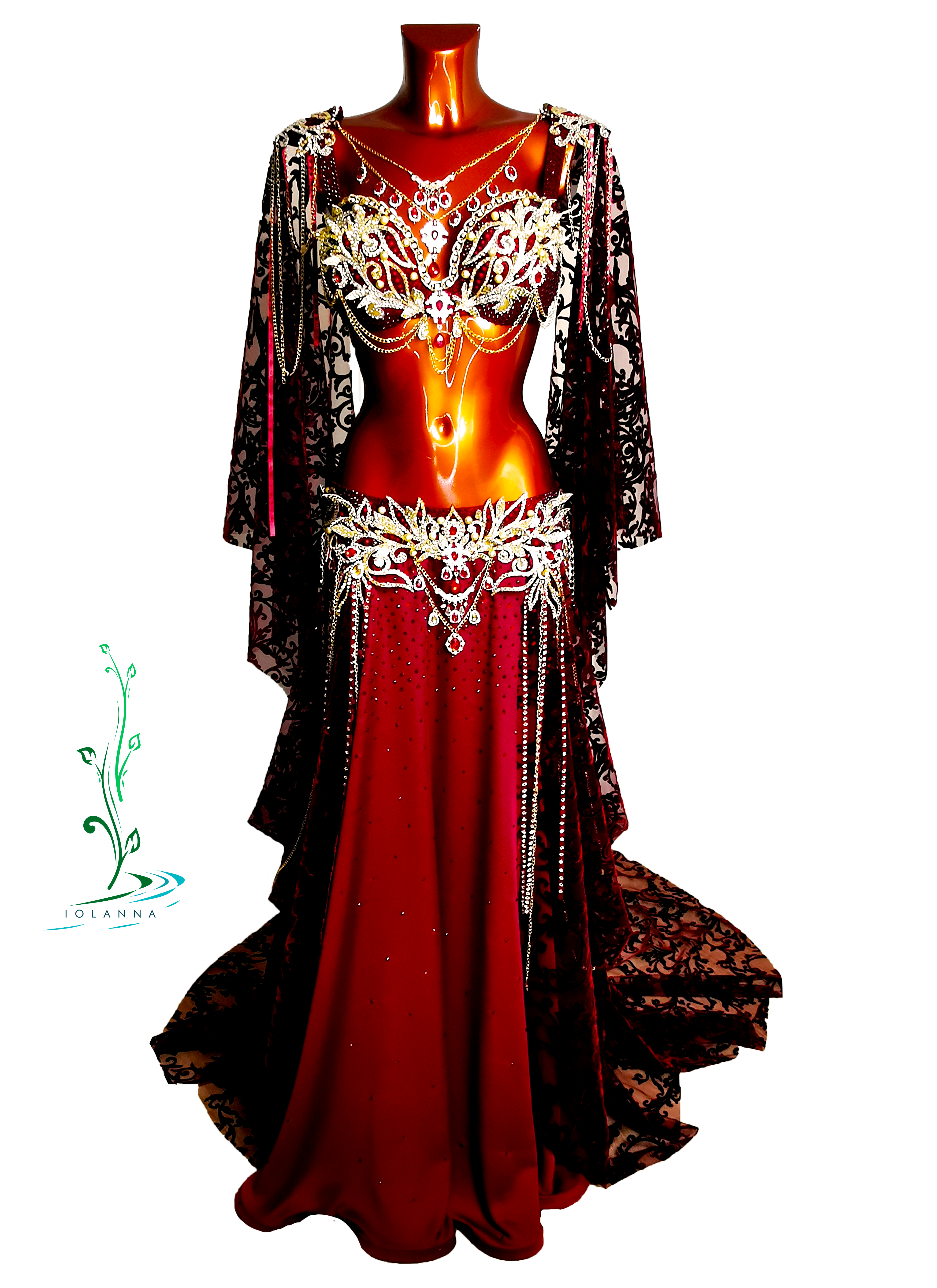 Royal bordo belly dance costume