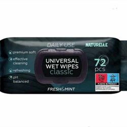 Чорні вологі серветки Naturelle 72 шт