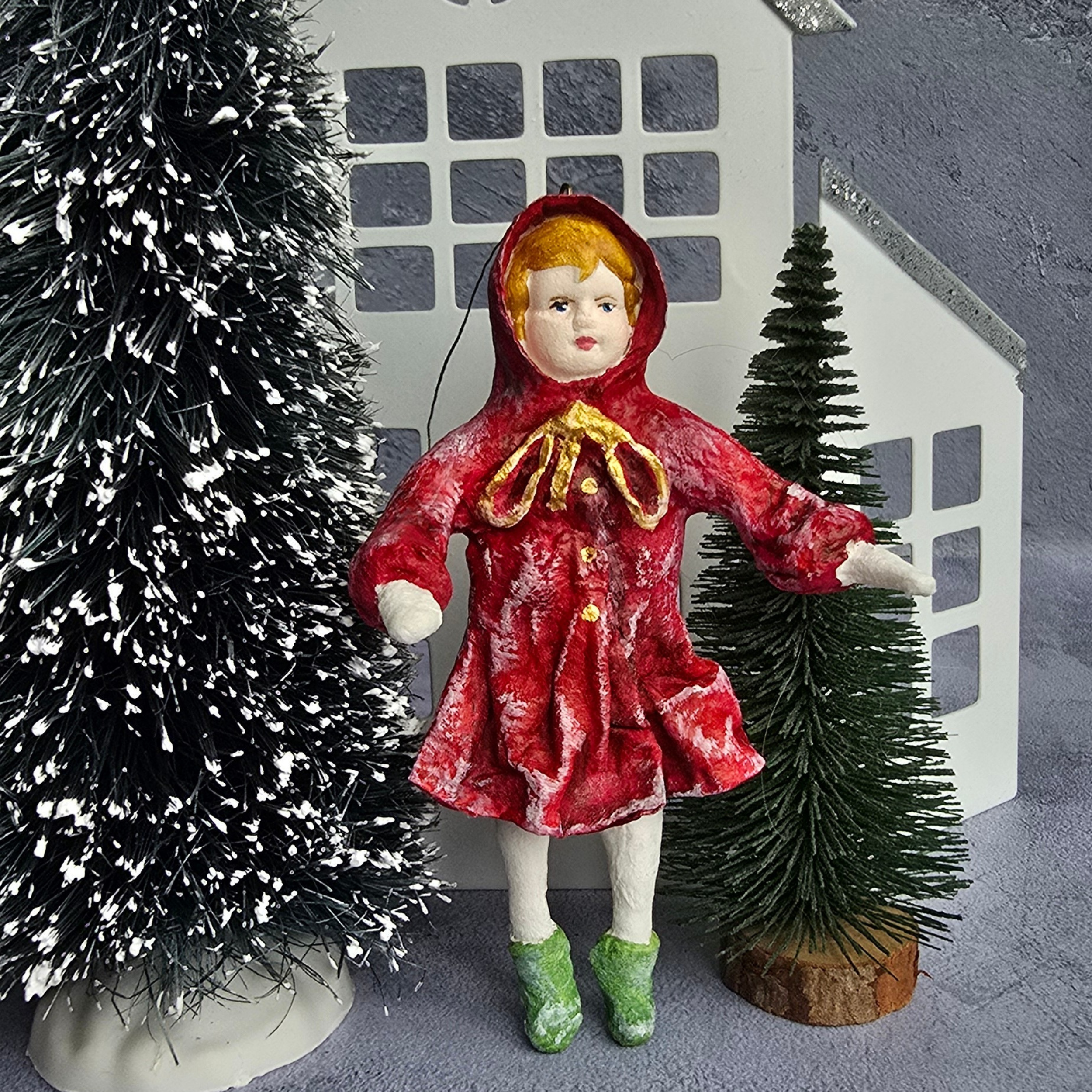 Christmas ornament Girl in red coat