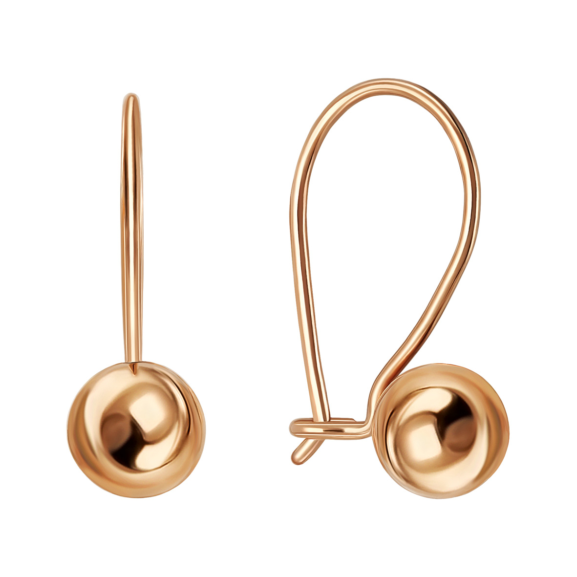 Elegante Kugelohrringe aus 585er Rotgold 