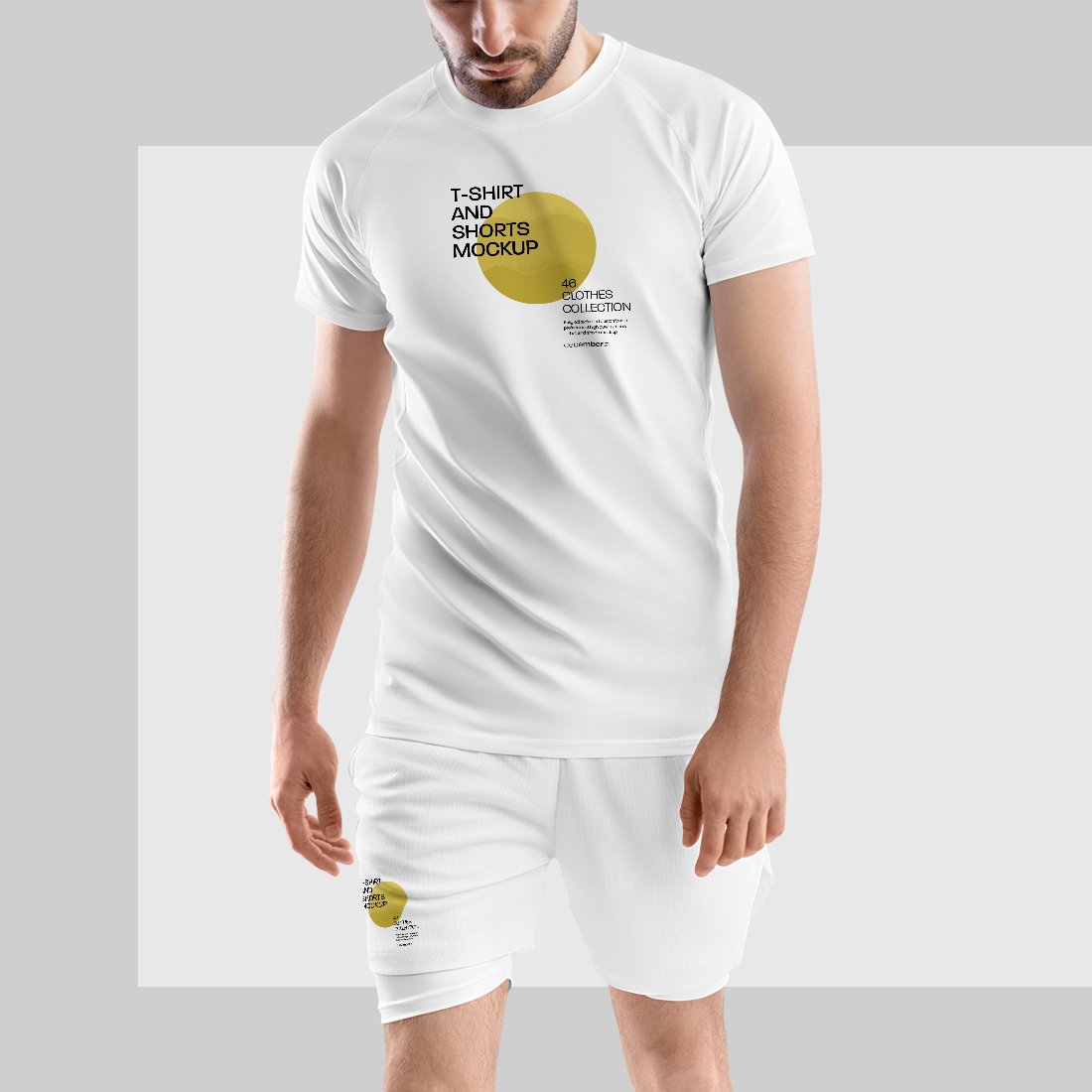 7 Men`s Mockups T-Shirt and Shorts