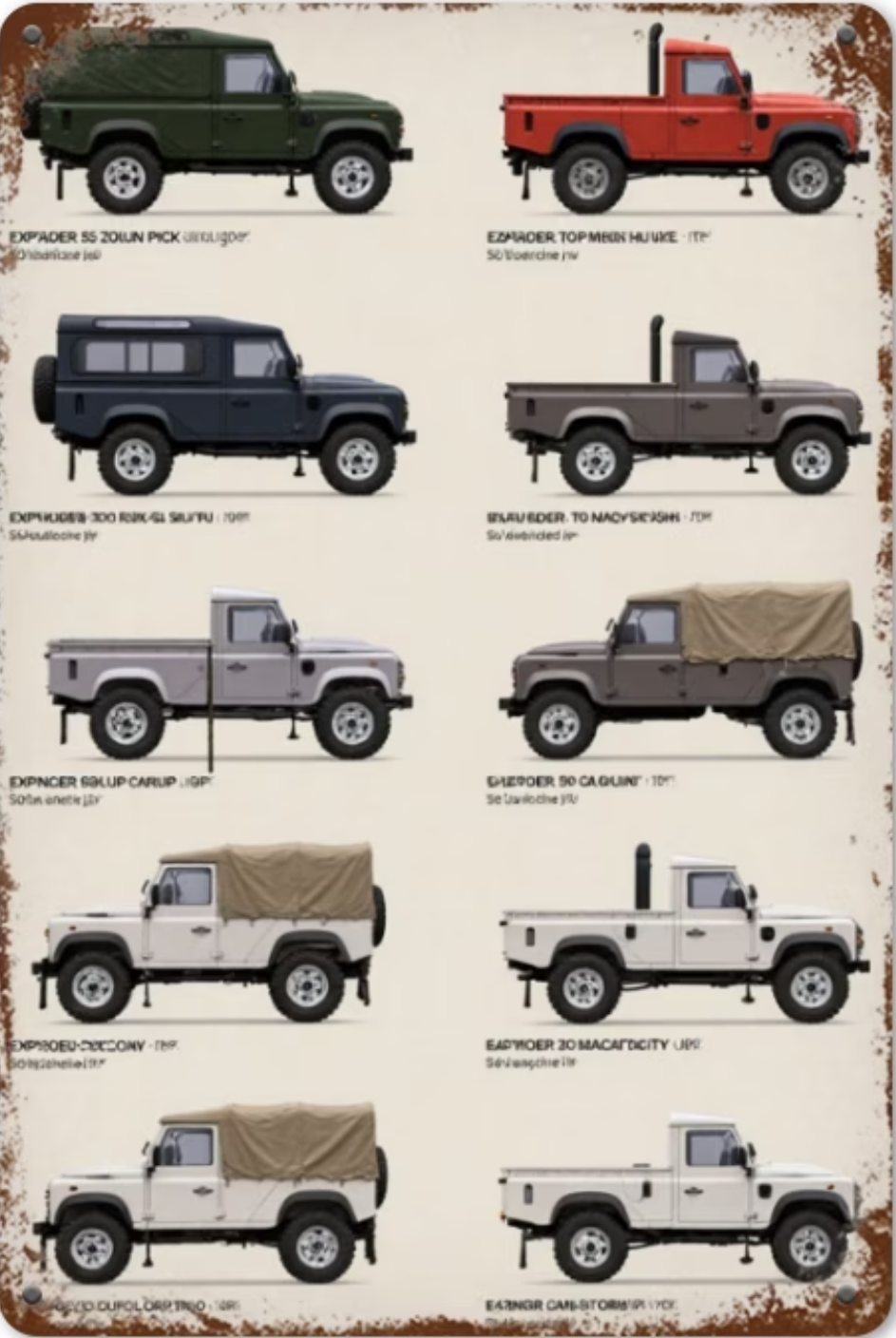 TIN SIGN - DEFENDER MODELS