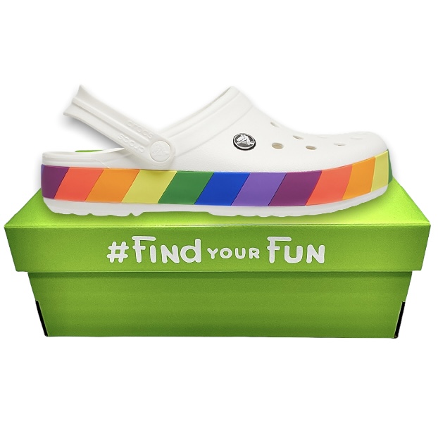 Crocs Crocband Clog Rainbow Block White/Multi Сабо Крокси жіночі райдуга