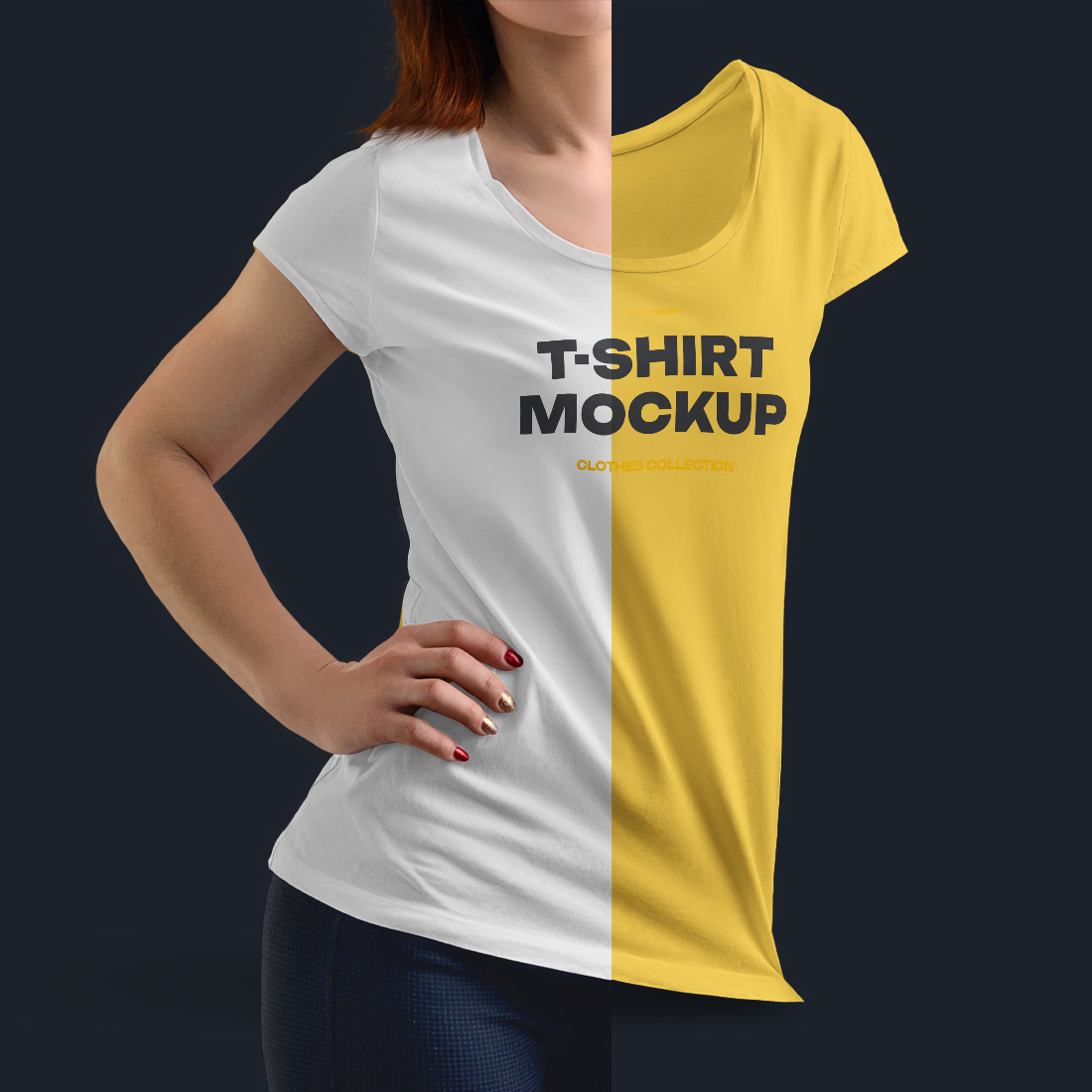 10 Mockups of Women's Round Neck T-Shirt