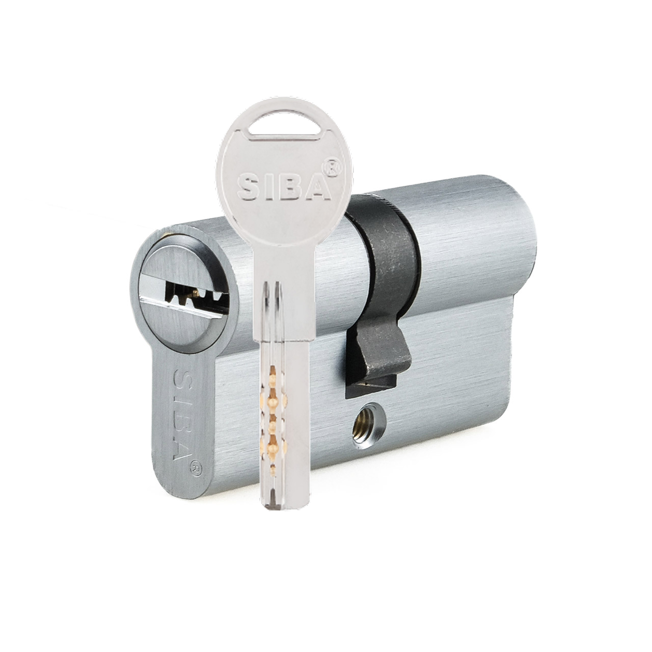 Циліндр дверний SIBA BMC ключ-ключ 75 мм матовий хром
