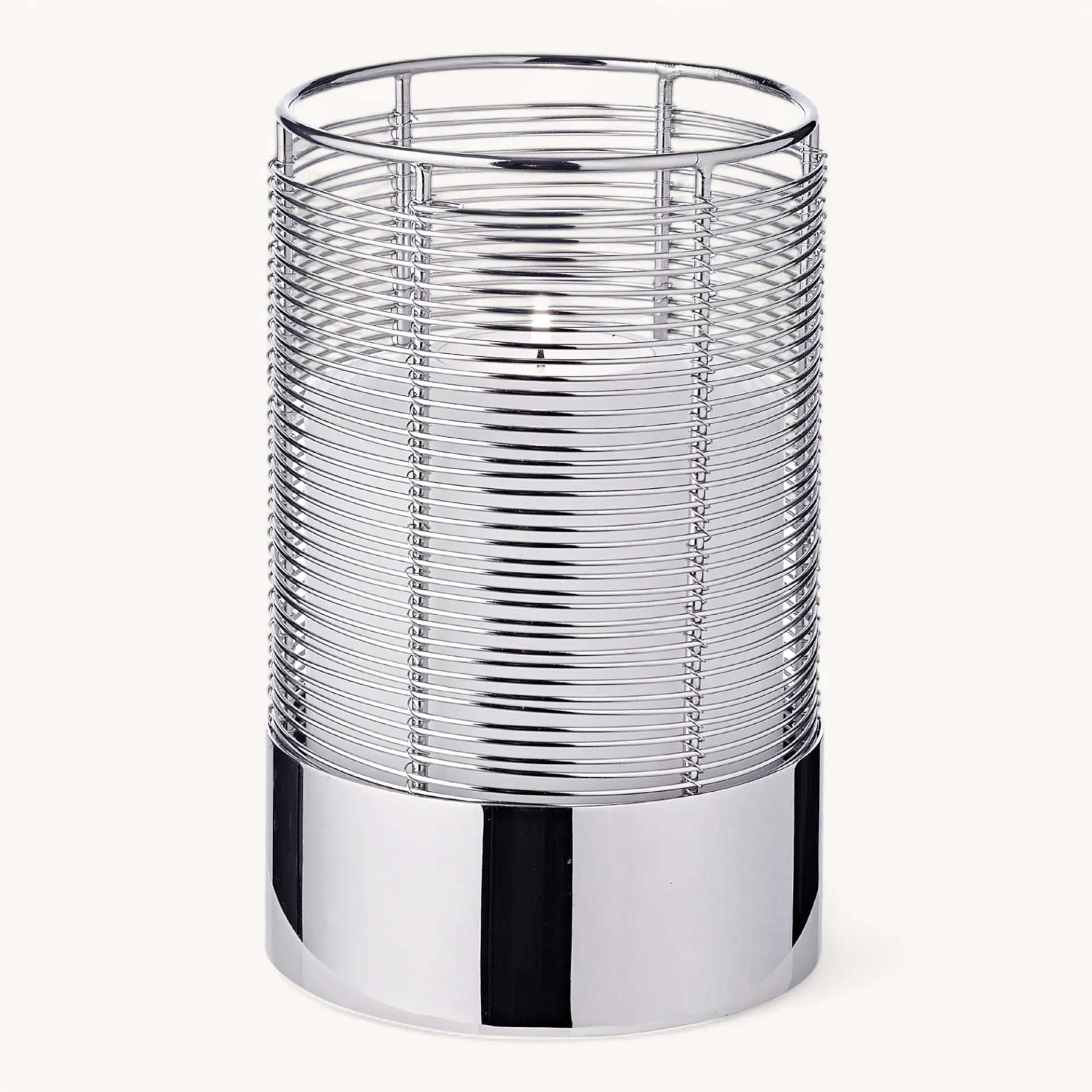 Підсвічник Edzard «Kampen», нікельована сталь, висота 22 см, Ø 13 см