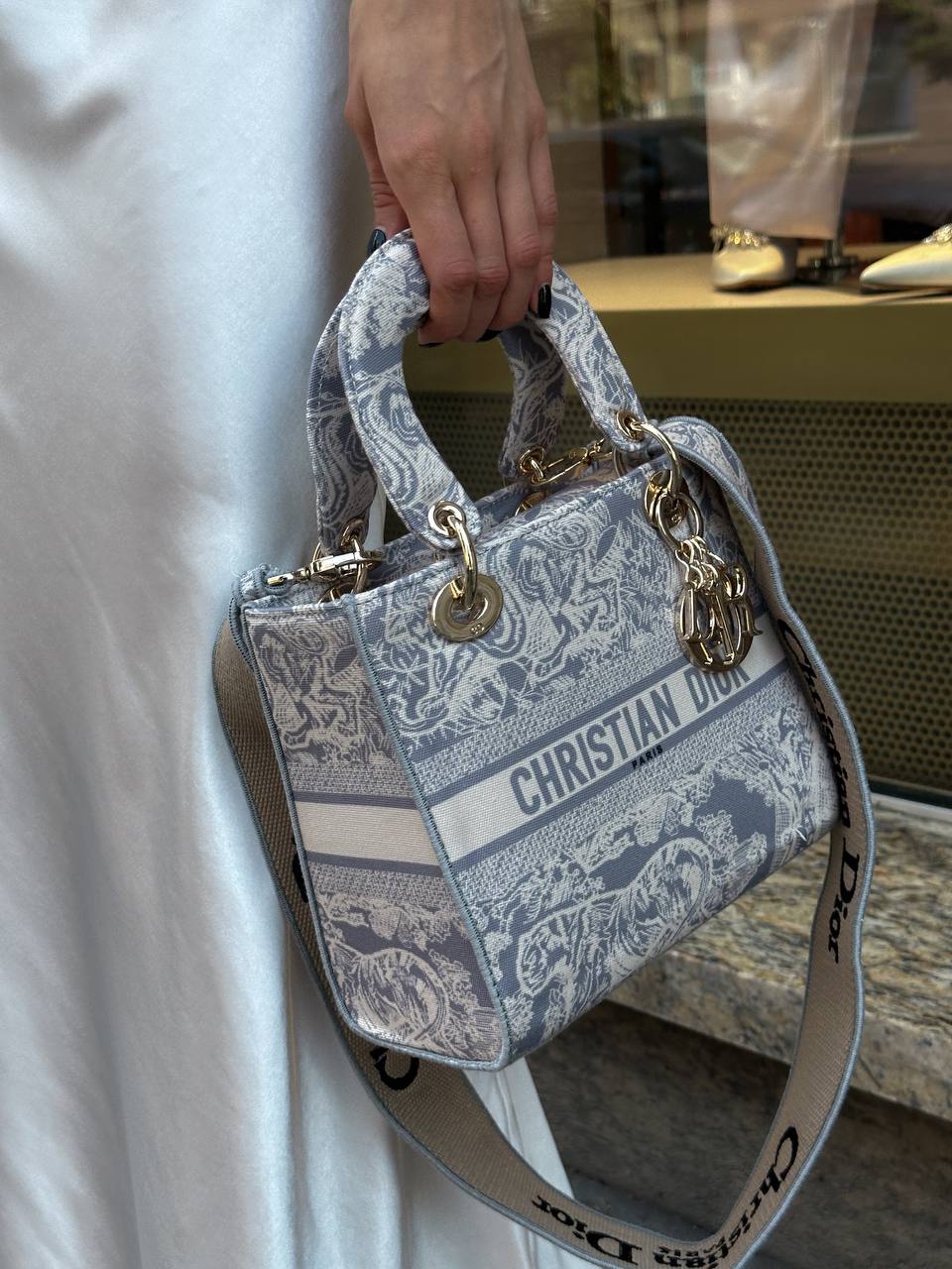 Christian Dior Medium Lady D-Lite Bag Grey