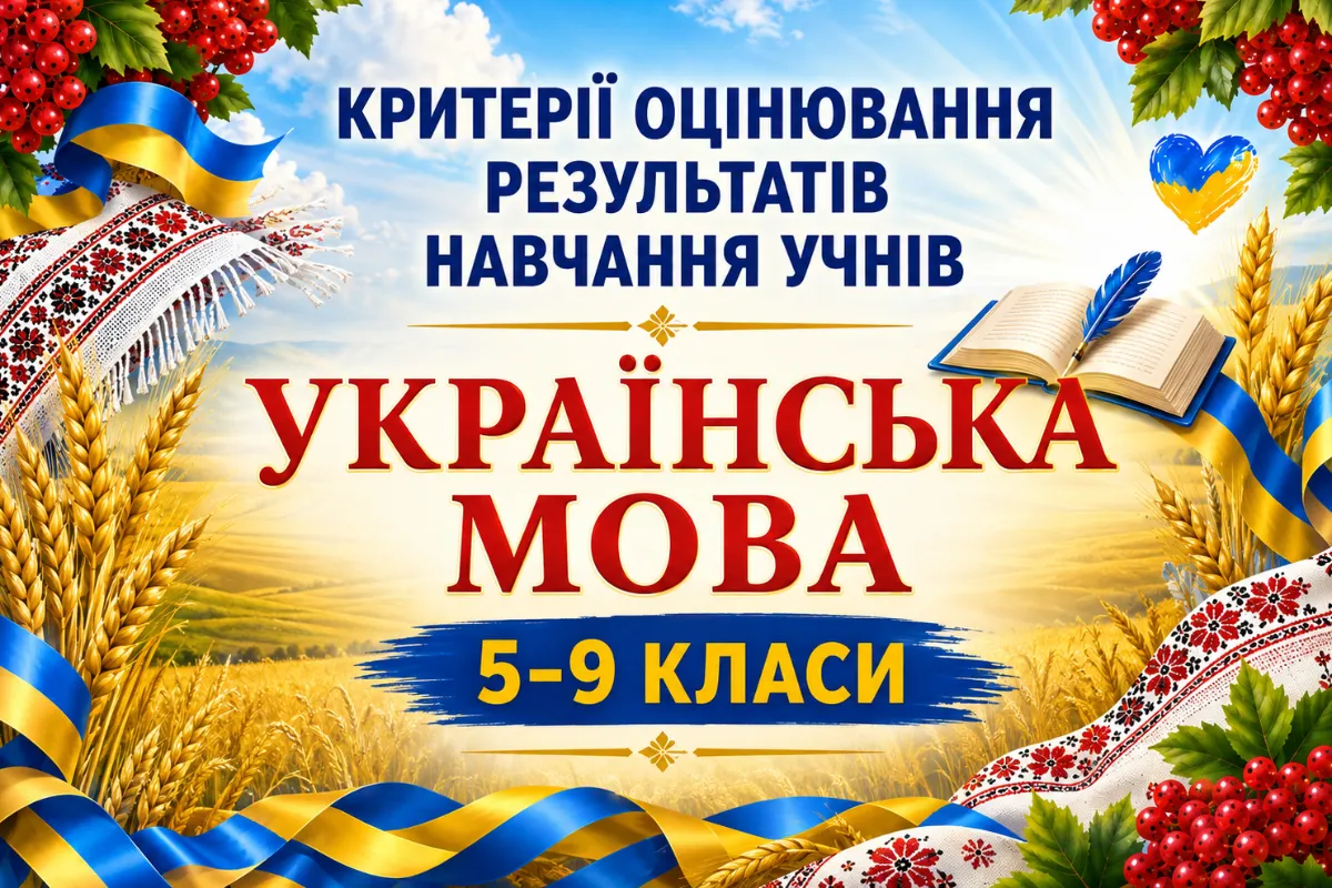 Критерії оцінювання результатів навчання учнів 5-9 класів НУШ з української мови (відповідно до наказу МОН України №722 від 04.05.2026)