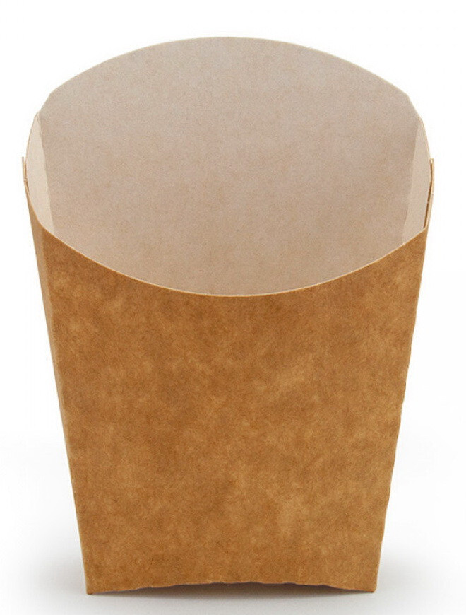 Упаковка для картоплі фрі Maхі / крафт-біла 150*130 / (50 шт)