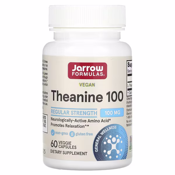 Jarrow Formulas, Theanine 100, 100 mg, 60 Veggie Caps