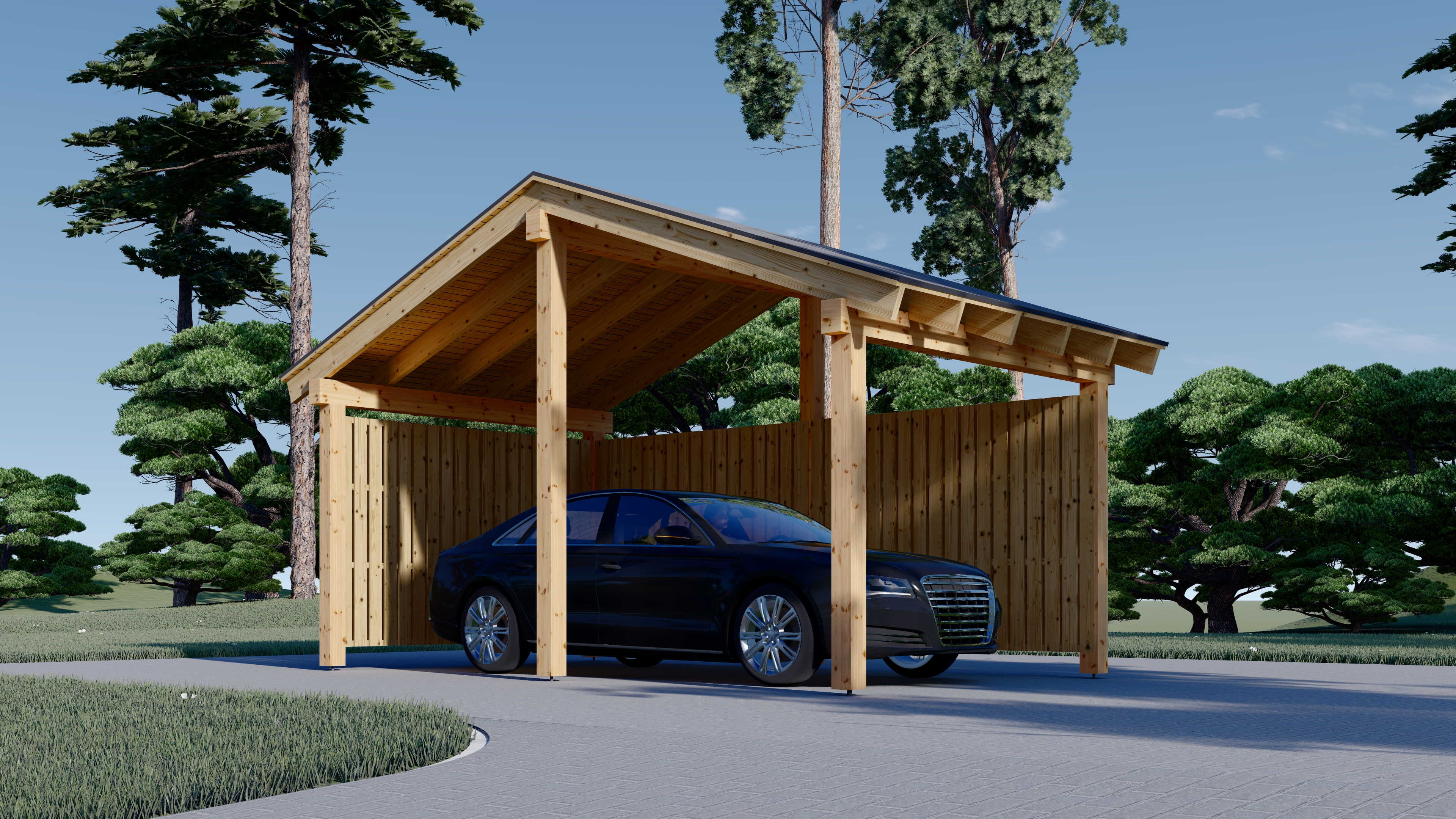 Pérgola para coches Moderna 5 3.2x6