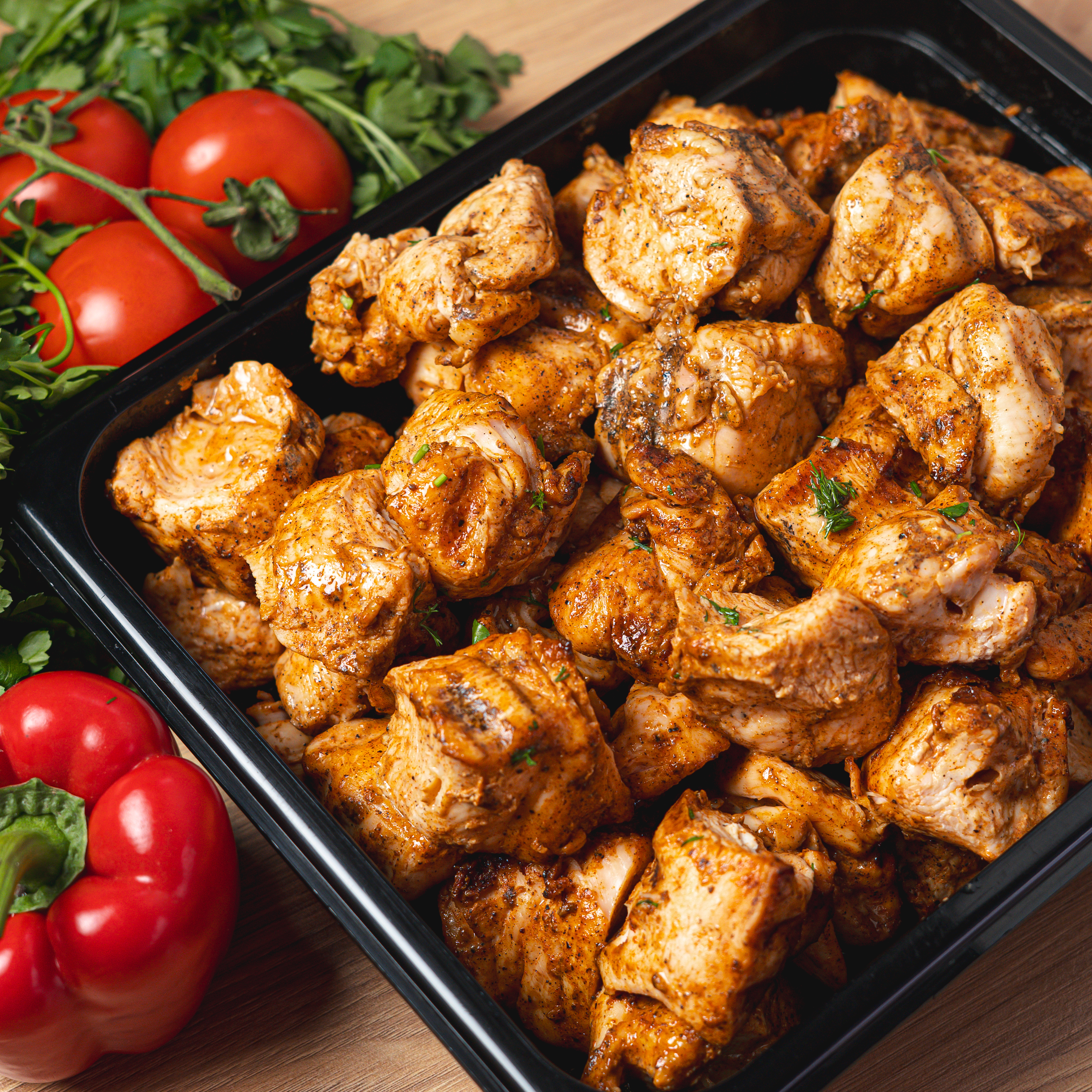 Шашлик з філе курки смажений