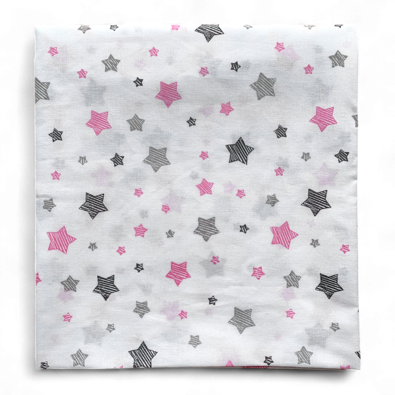 Пелюшка ситцева 100 х 90 см Зірочки сірі рожеві