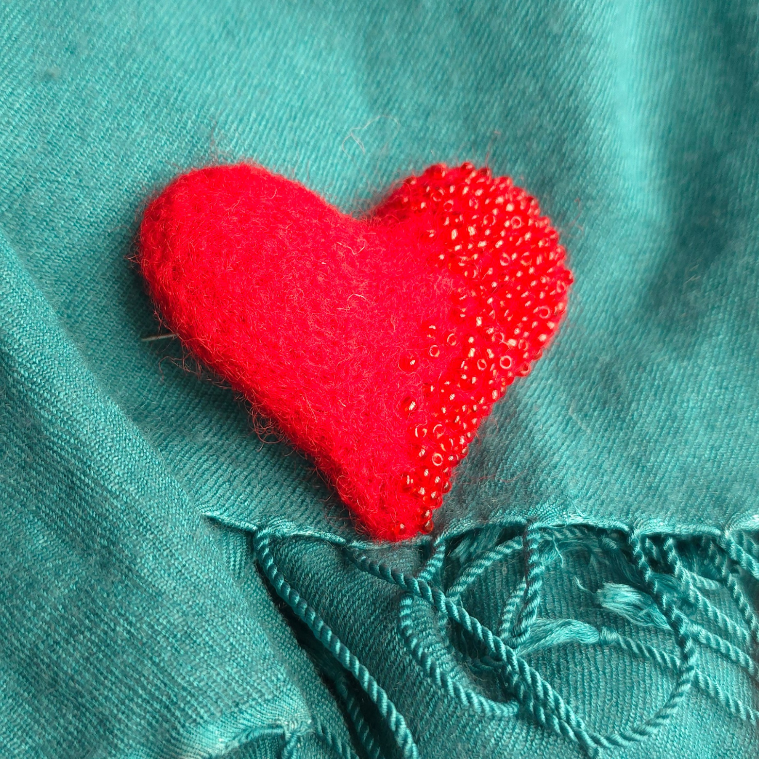 Felted brooch Heart