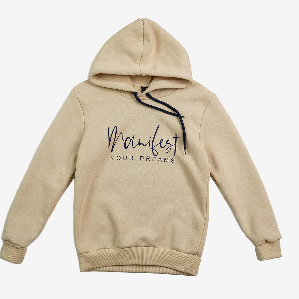 Худі на флісі бежеве, унісекс, 128