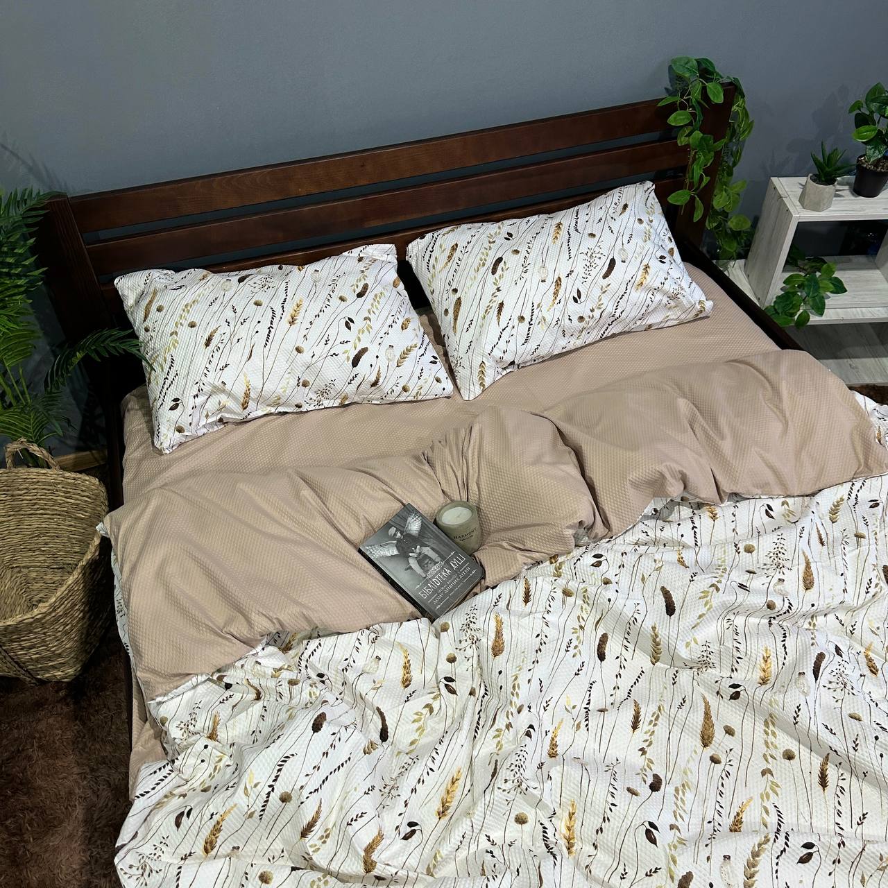 Постільна білизна хрустка Колосок з мікросатину жатки