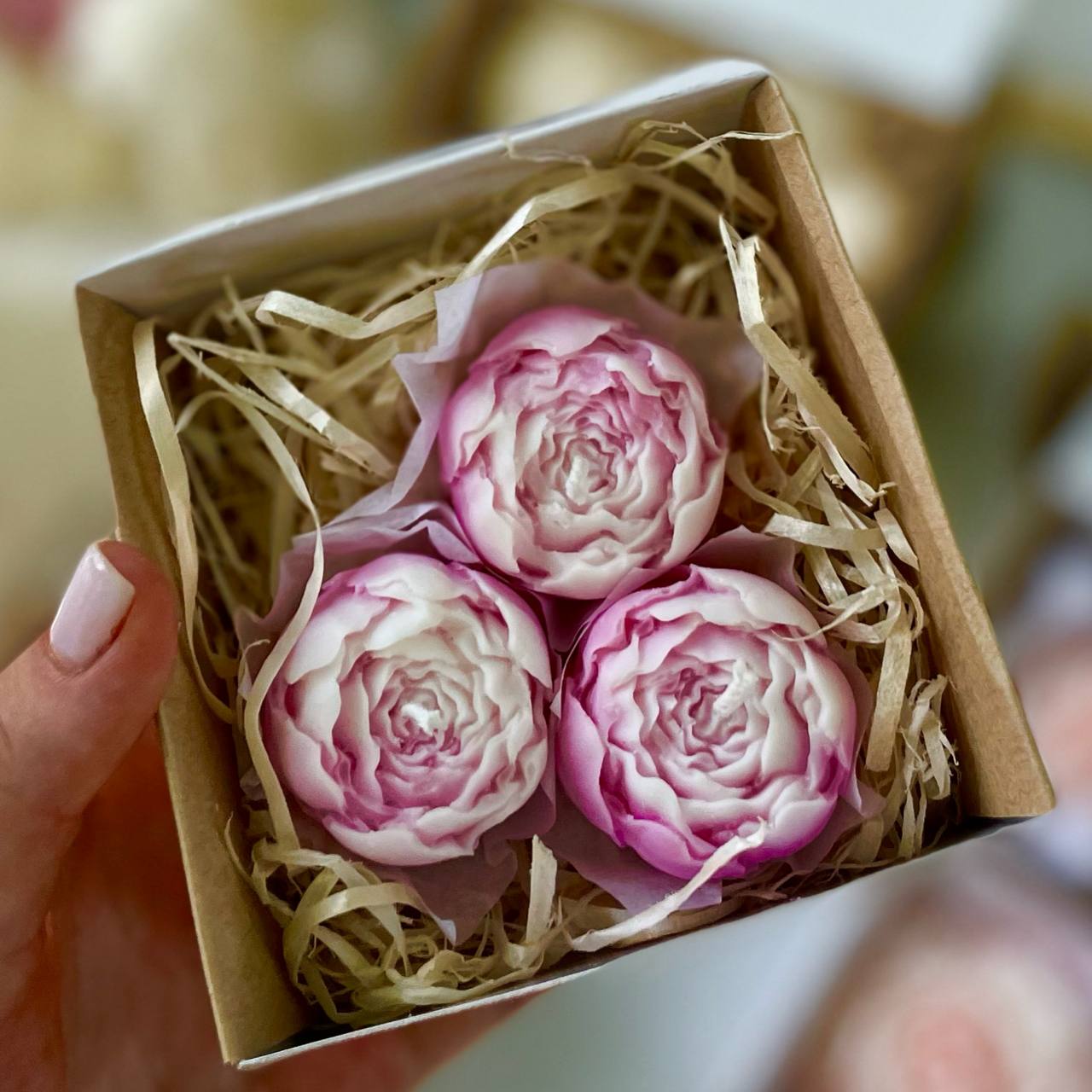 Набір 3 бутони рожеві