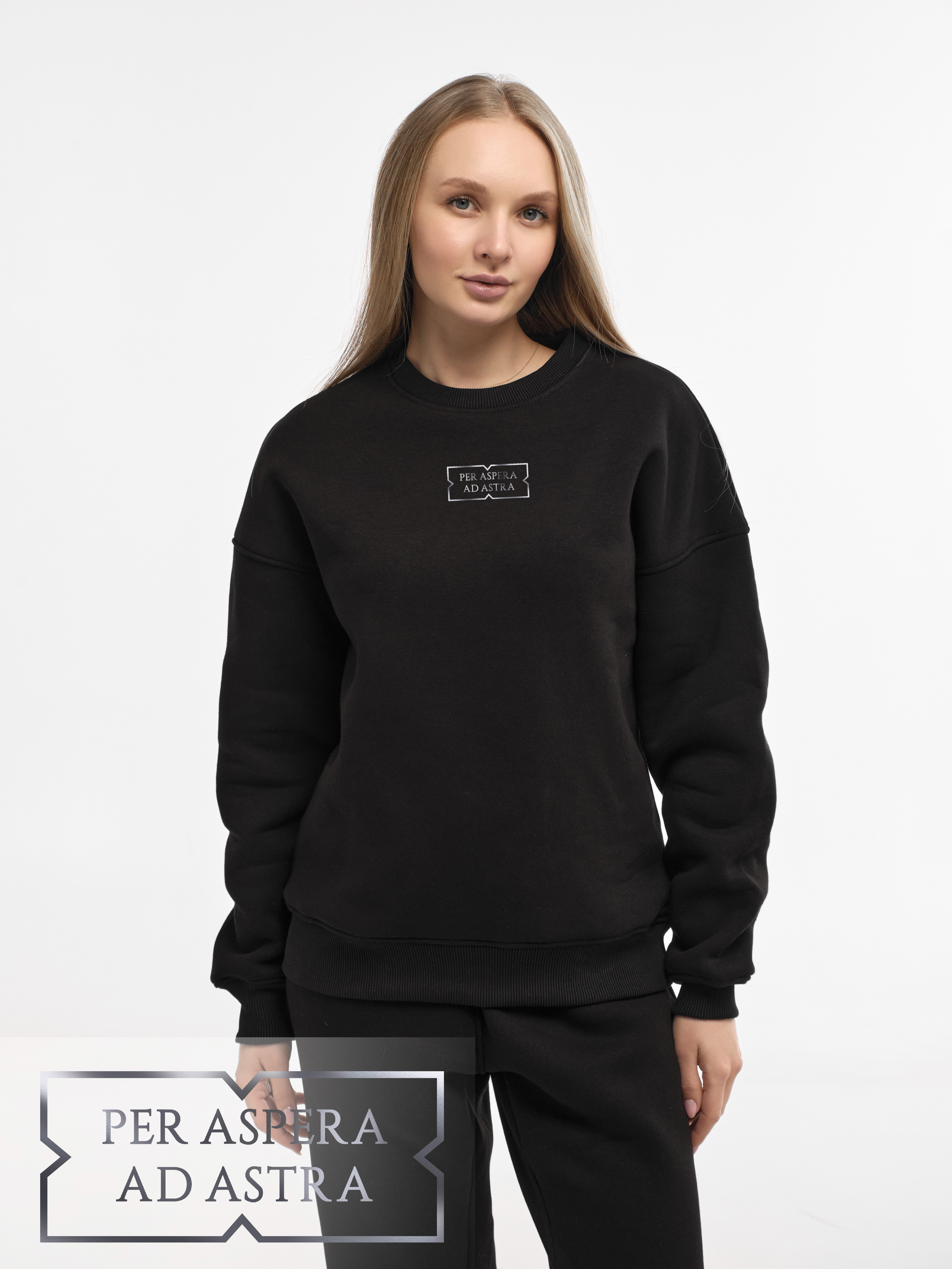 SWEATSHIRT "PER ASPERA AD ASTRA" | BLACK EMOTION | XS1