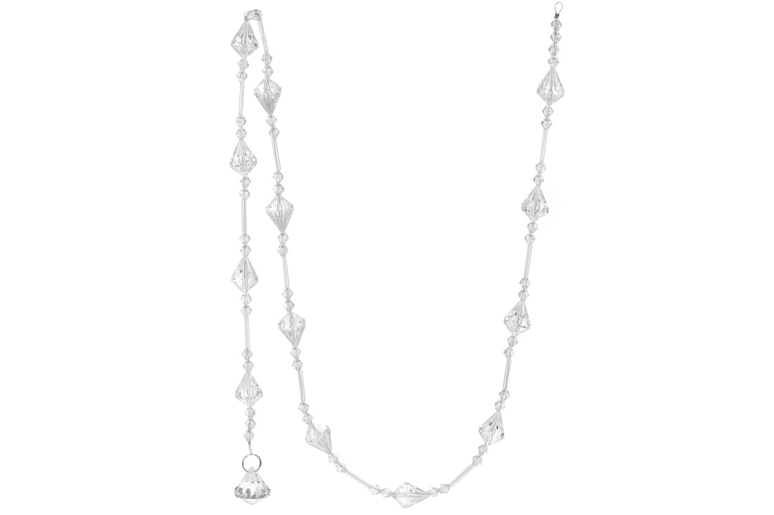 Гірлянда акрилова Кристали 100см, колір - прозорий лід 788-975