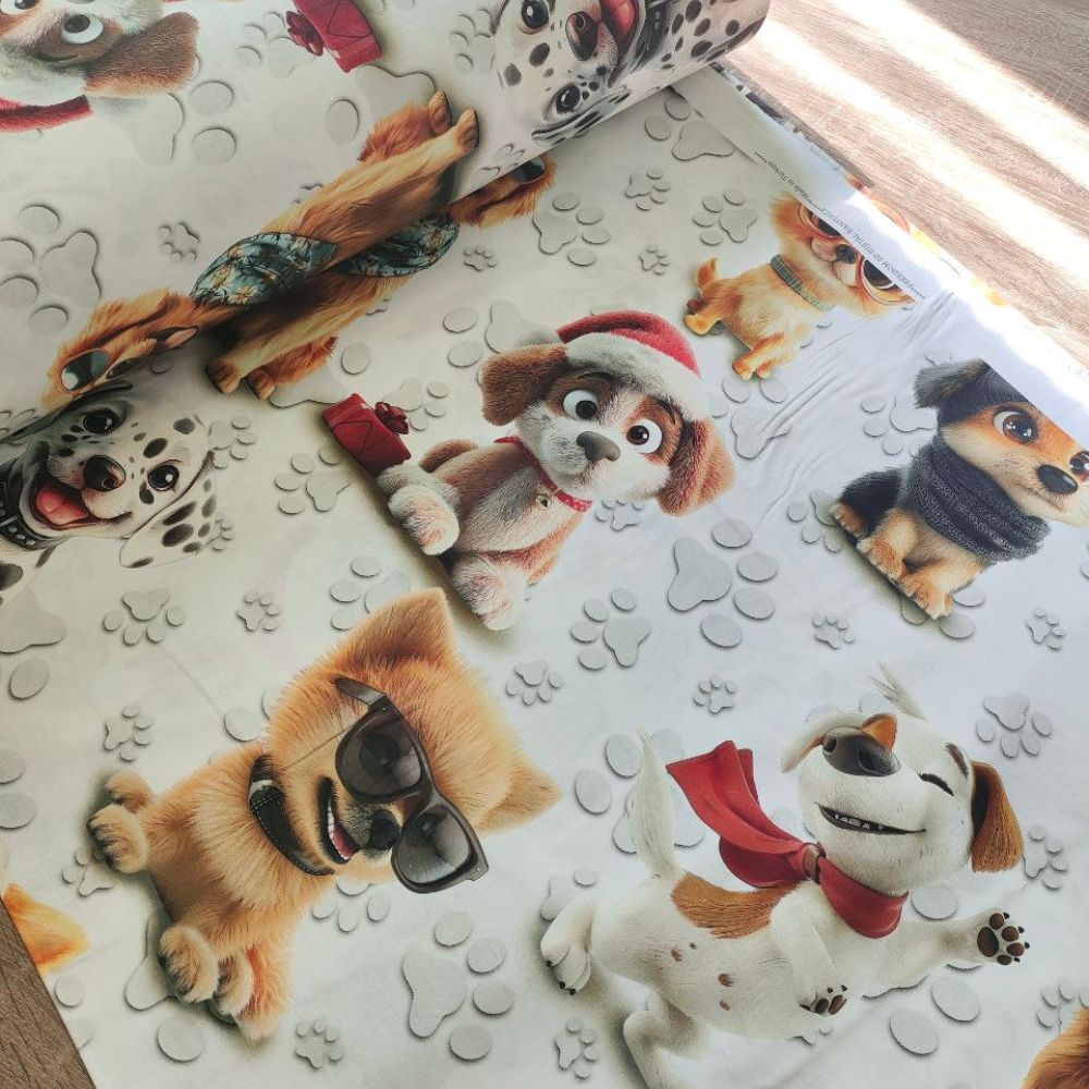 Тканина Ранфорс Digital print - Собачки-Чудачки