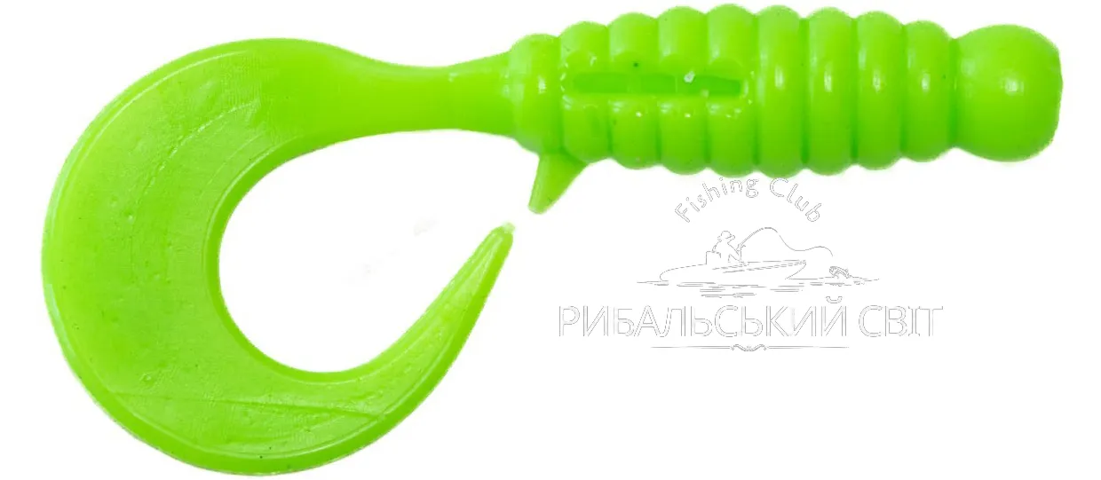 Їстівний силікон Твістер Twister 2.2" колір Acid Green UV