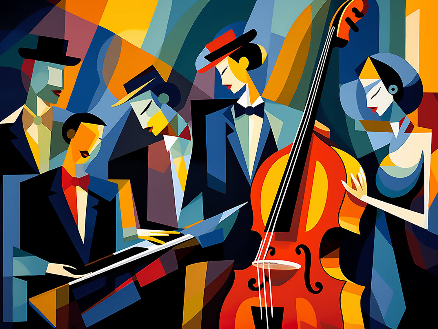 Piano solo, 60x80 cm, original acrylic painting on canvas