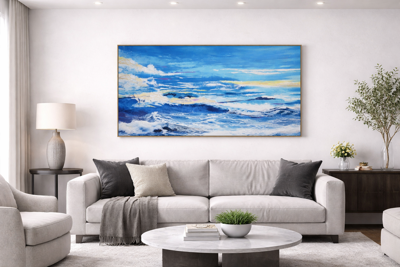 Абстрактний пейзаж з морськими хвилями "Південий вітер"