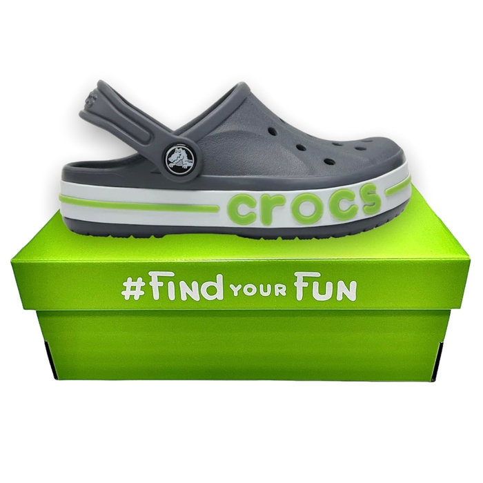 Crocs Kids' Bayaband Clog Charcoal дитячі крокси для хлопчиків і дівчаток сірі