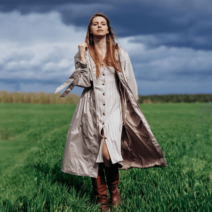 Beige Trench Raincoat