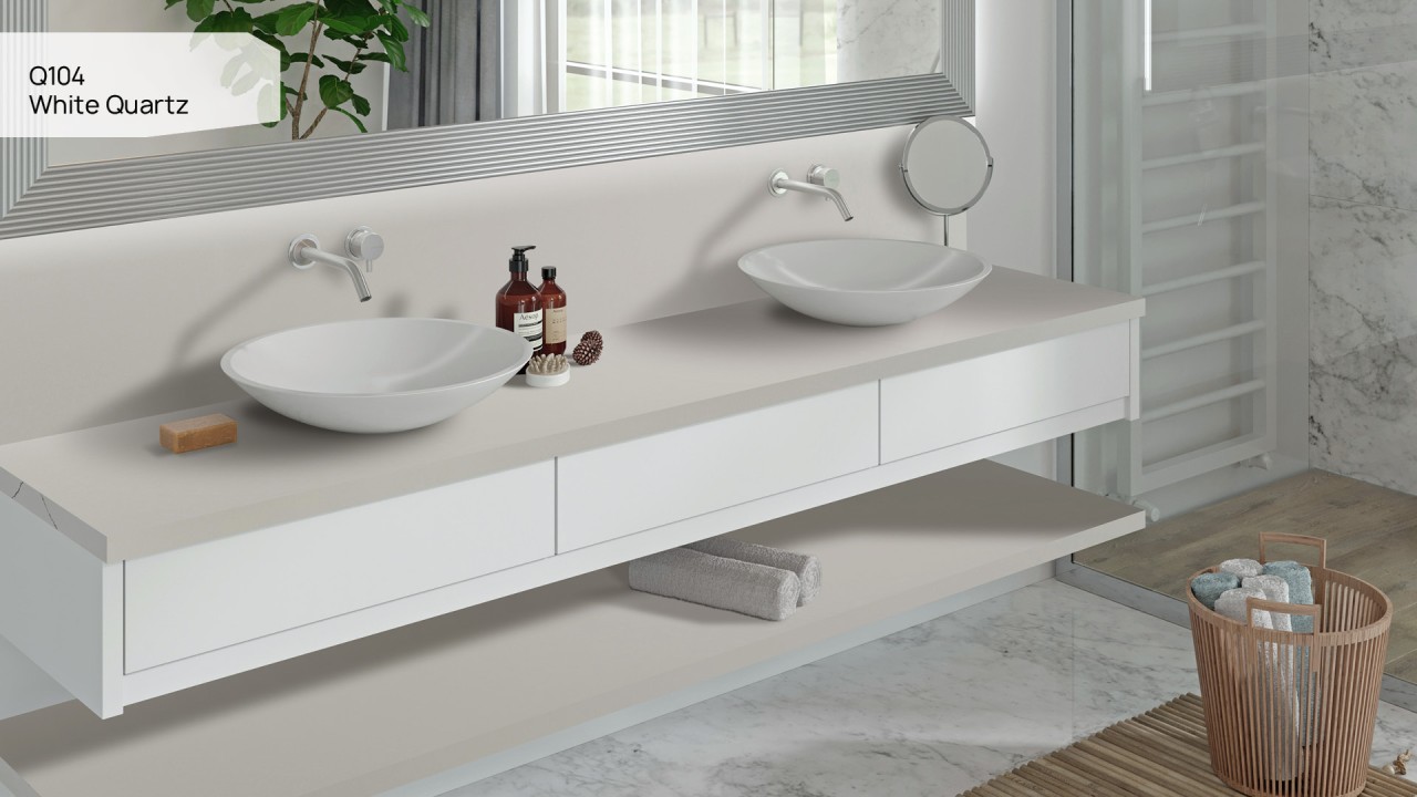 Кварцевий камінь Tisoro Q104 White Quartz 320x160