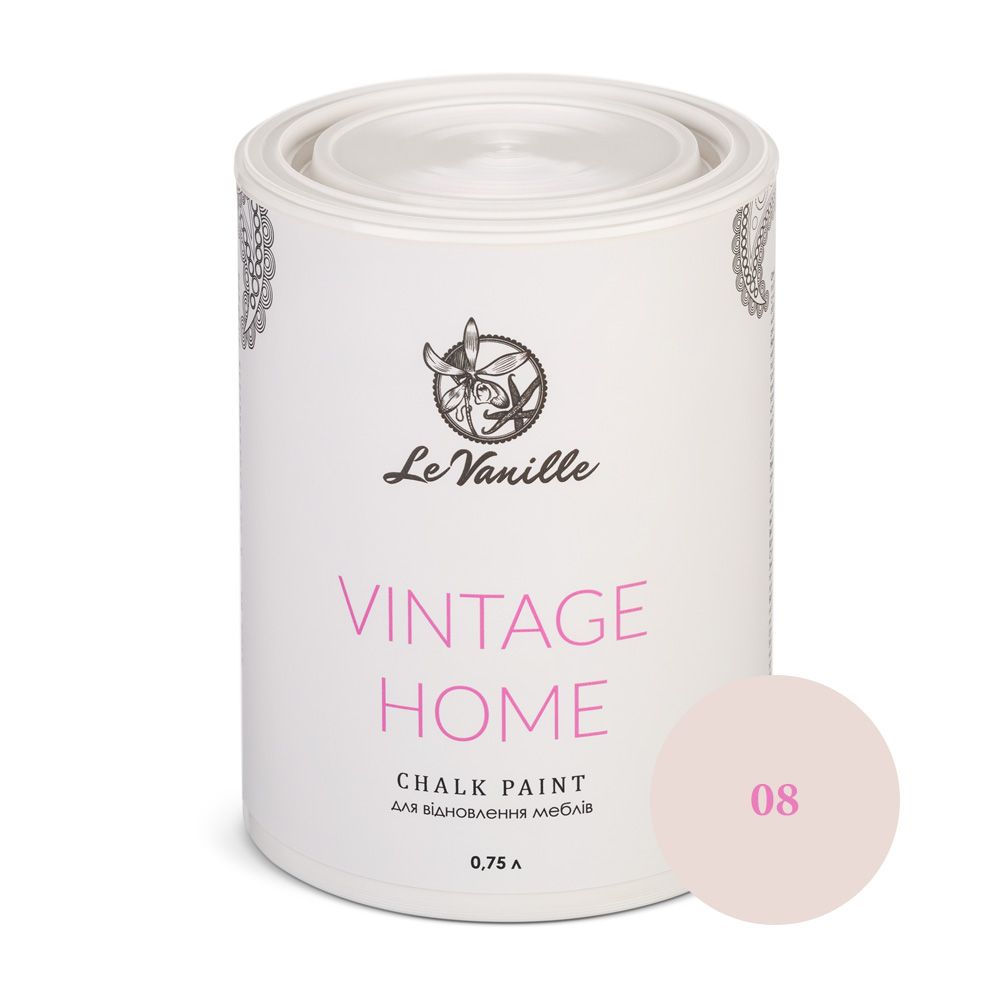 Крейдова фарба Le Vanille Vintage Home пудрова (колір 08) 0,75 л