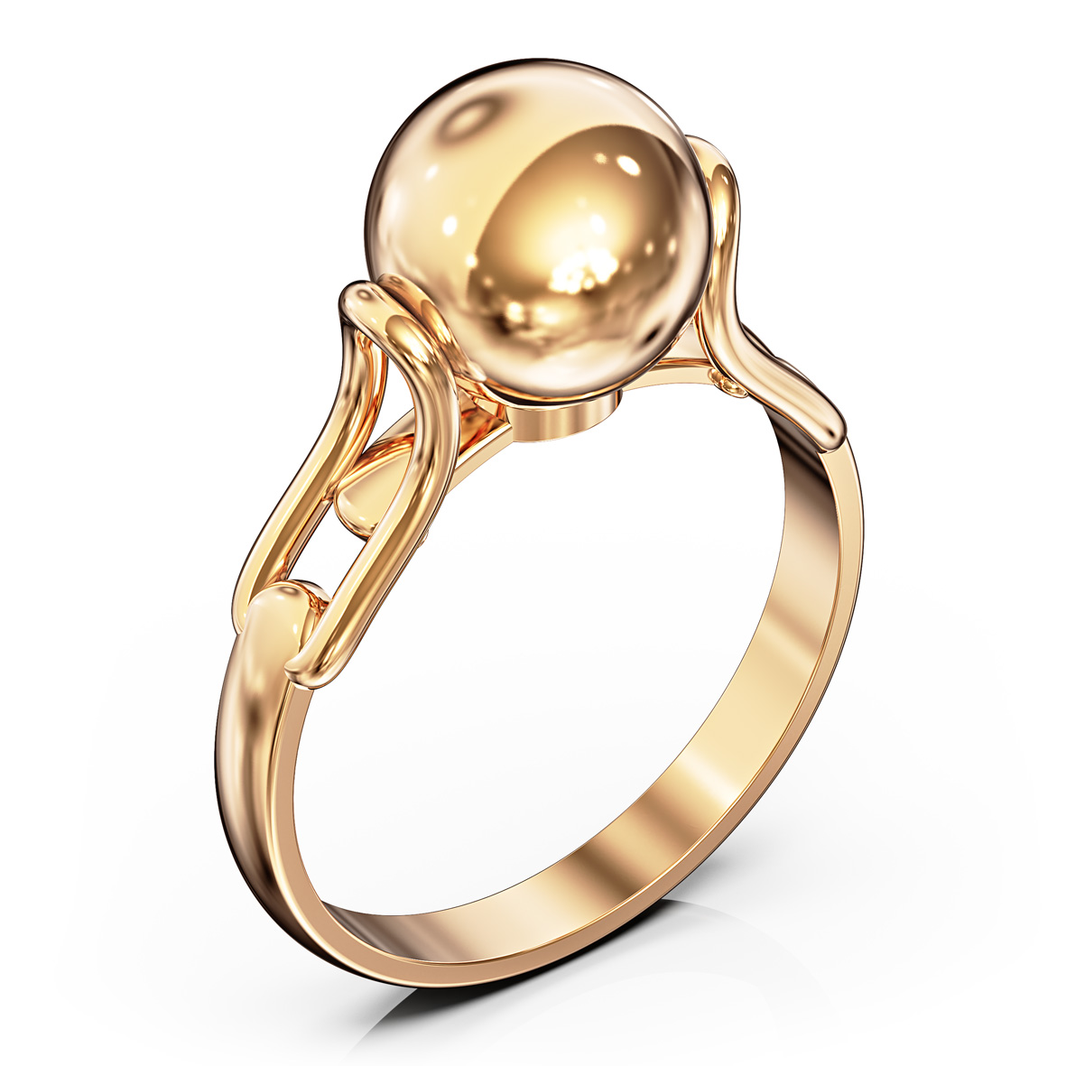 Goldring „Goldene Kugel“ – 585er Rotgold mit Kugeldesign