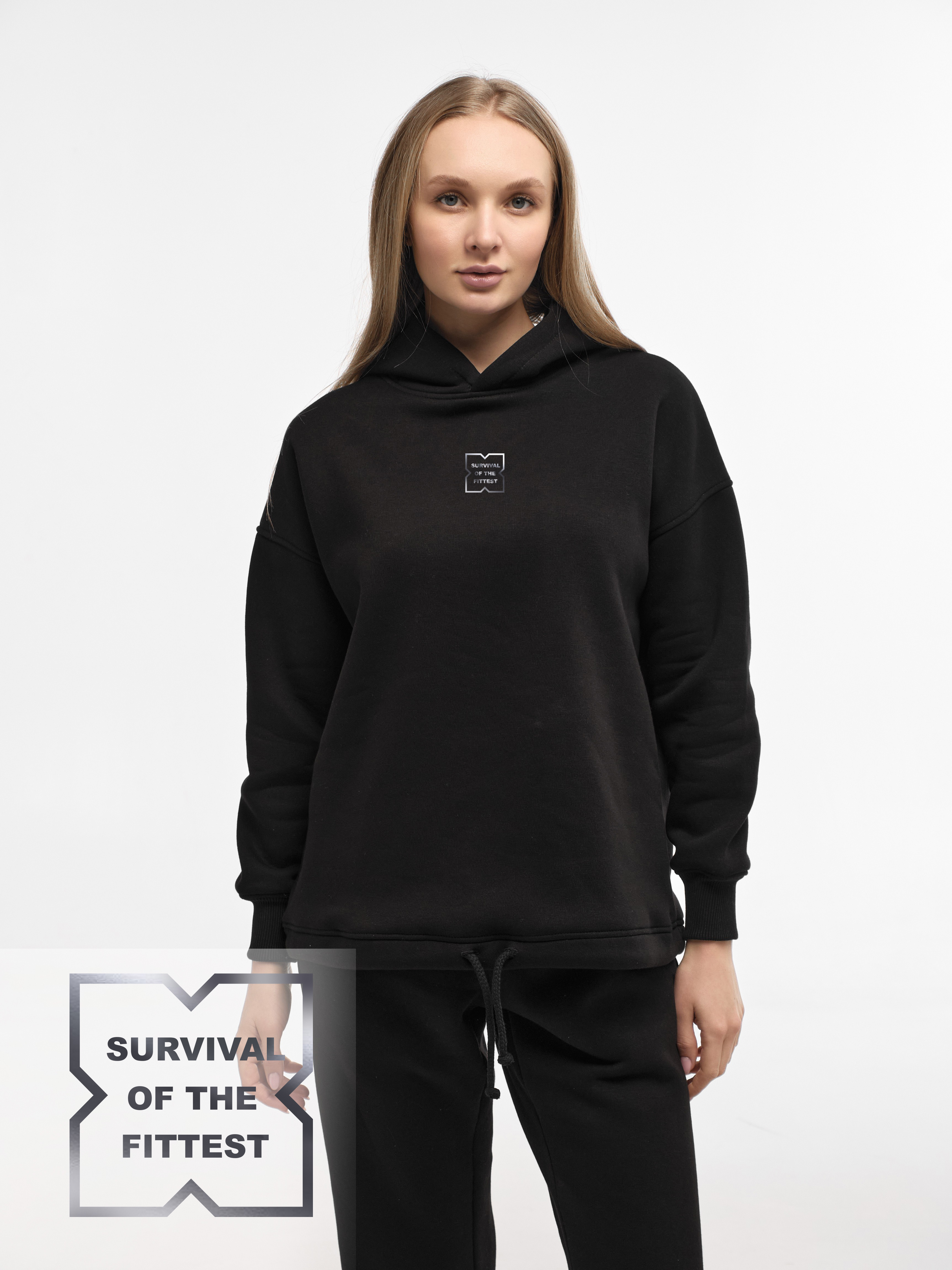 HOODIE "SURVIVAL OF THE FITTEST" | LACE | BLACK EMOTION | XH2